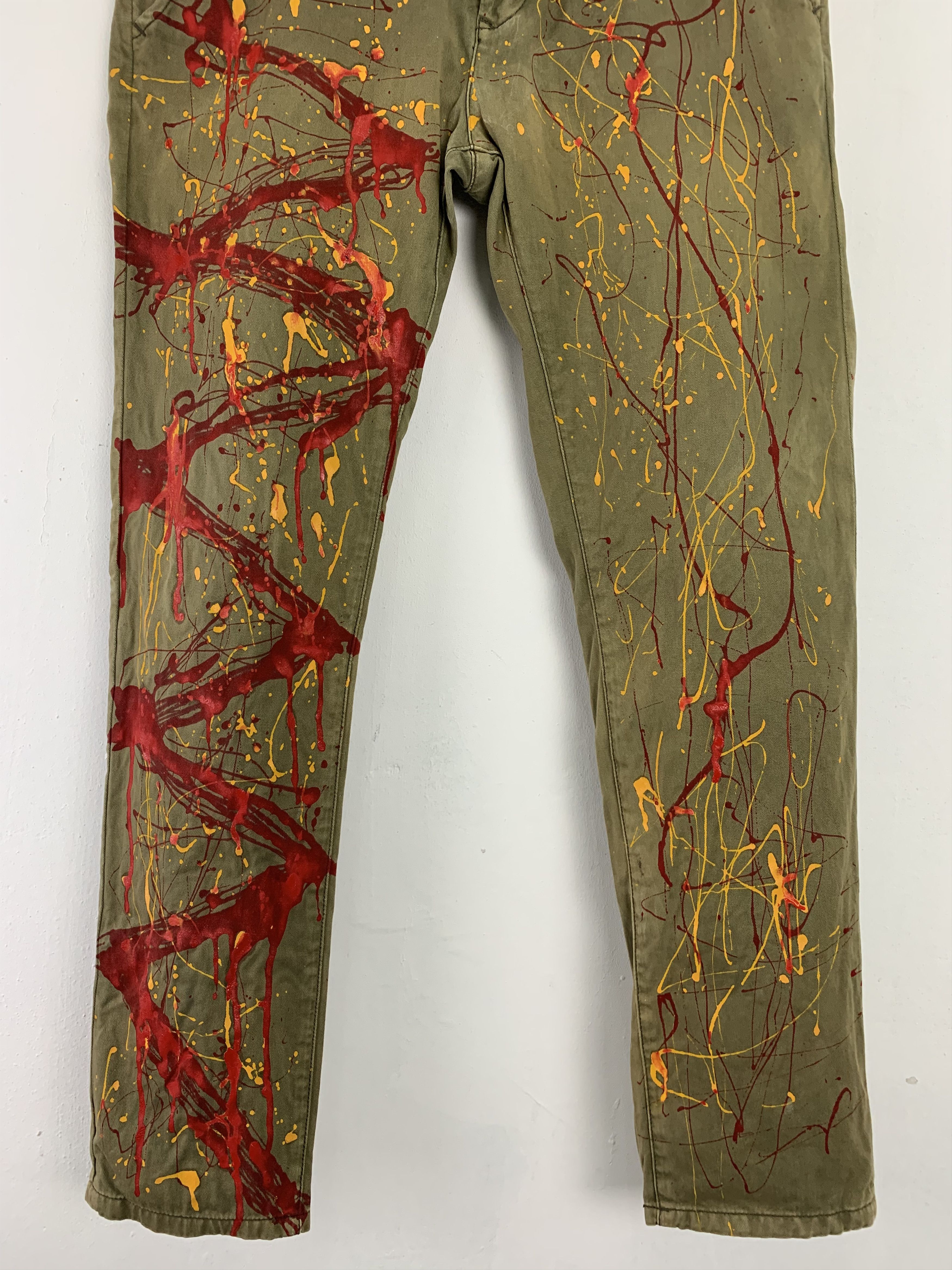 Japanese Brand Pants Skinny Painted Custom Japanese Branded Streetwear Size US 31 - 3 Thumbnail