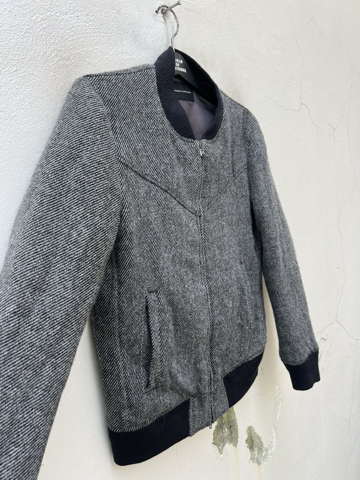 Lounge Lizard Vintage Lounge Lizard Grey Wool Bomber Jacket Size 2 Size US M / EU 48-50 / 2 - 11 Thumbnail