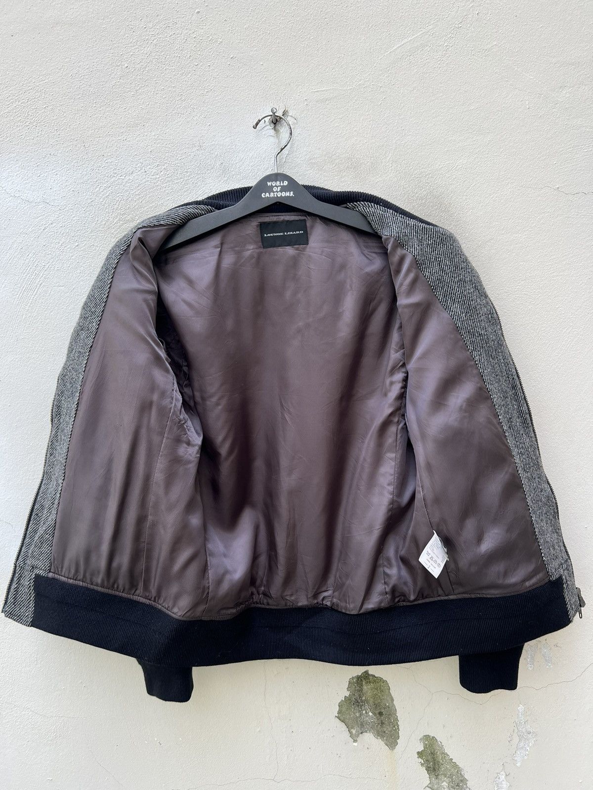 Lounge Lizard Vintage Lounge Lizard Grey Wool Bomber Jacket Size 2 Size US M / EU 48-50 / 2 - 14 Thumbnail