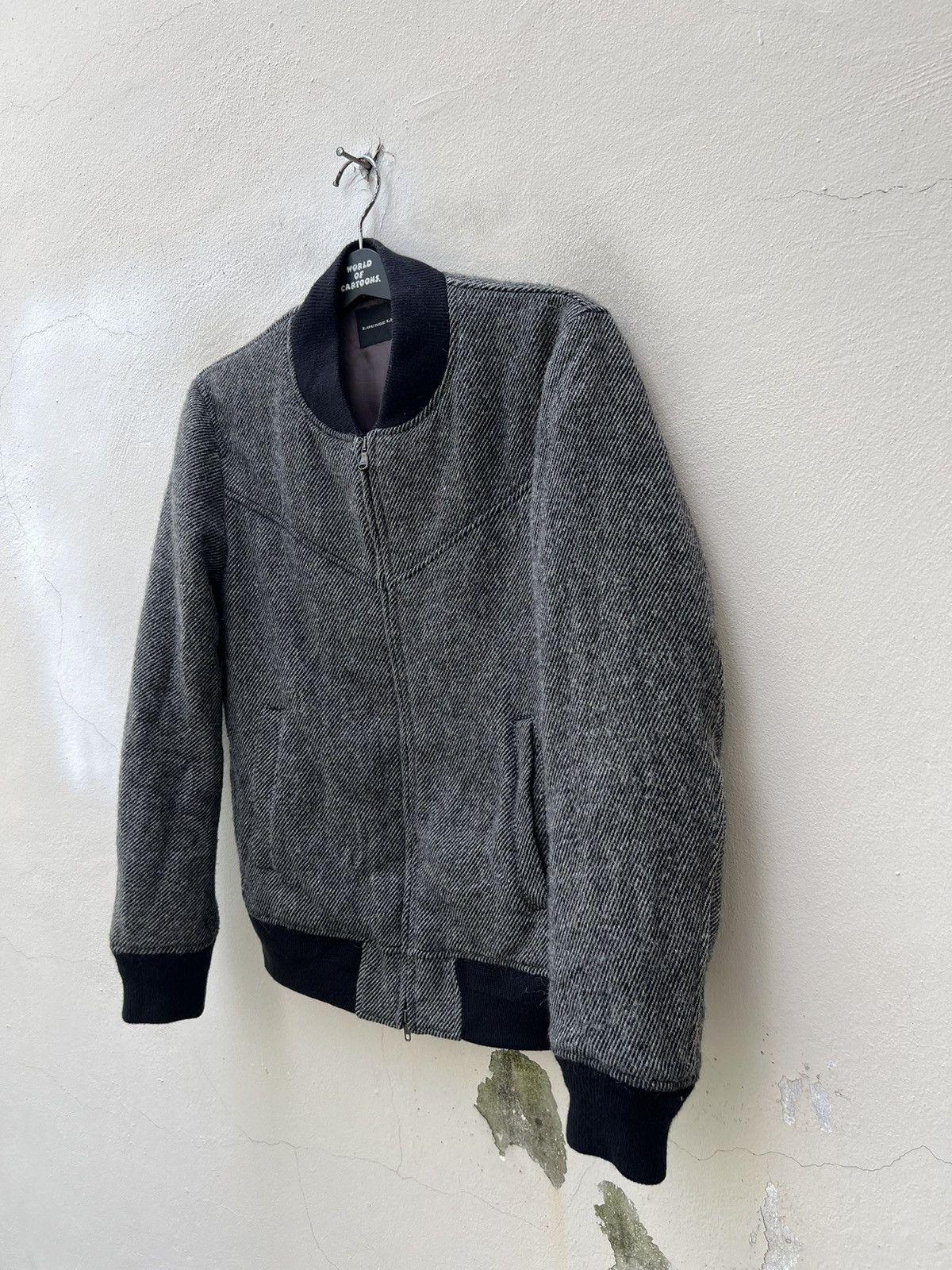 Lounge Lizard Vintage Lounge Lizard Grey Wool Bomber Jacket Size 2 Size US M / EU 48-50 / 2 - 8 Thumbnail