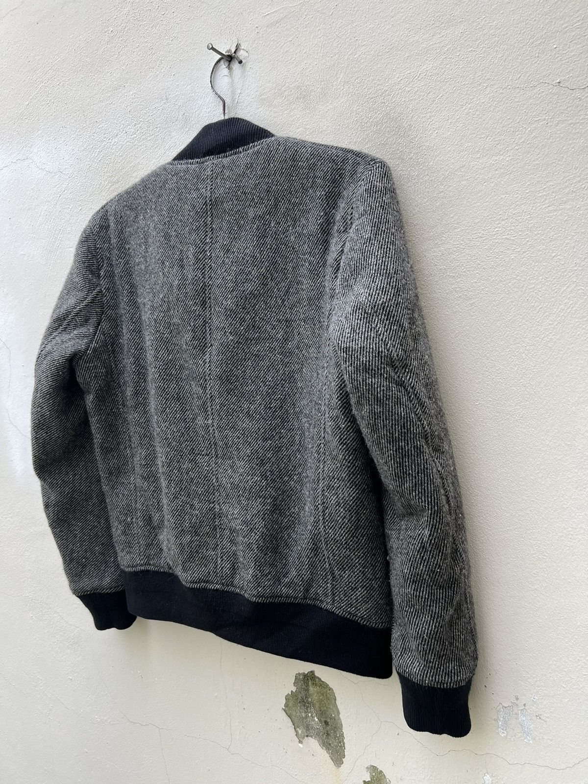 Lounge Lizard Vintage Lounge Lizard Grey Wool Bomber Jacket Size 2 Size US M / EU 48-50 / 2 - 17 Thumbnail