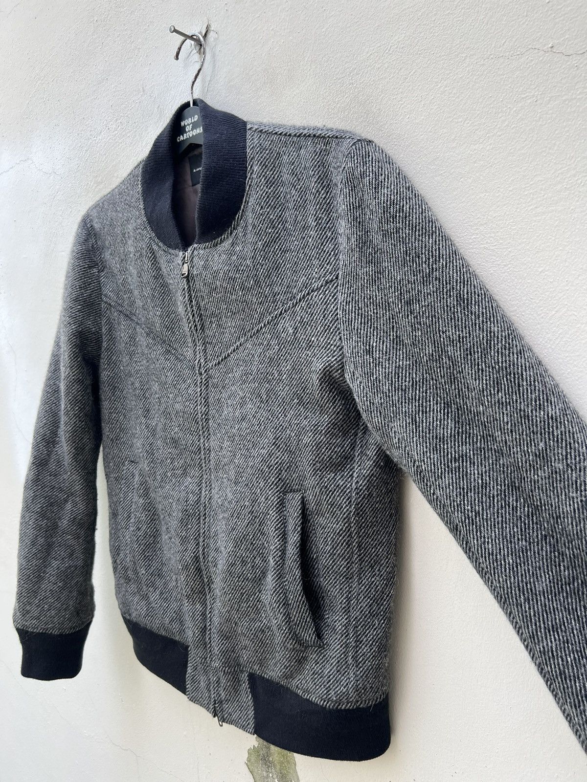 Lounge Lizard Vintage Lounge Lizard Grey Wool Bomber Jacket Size 2 Size US M / EU 48-50 / 2 - 10 Thumbnail