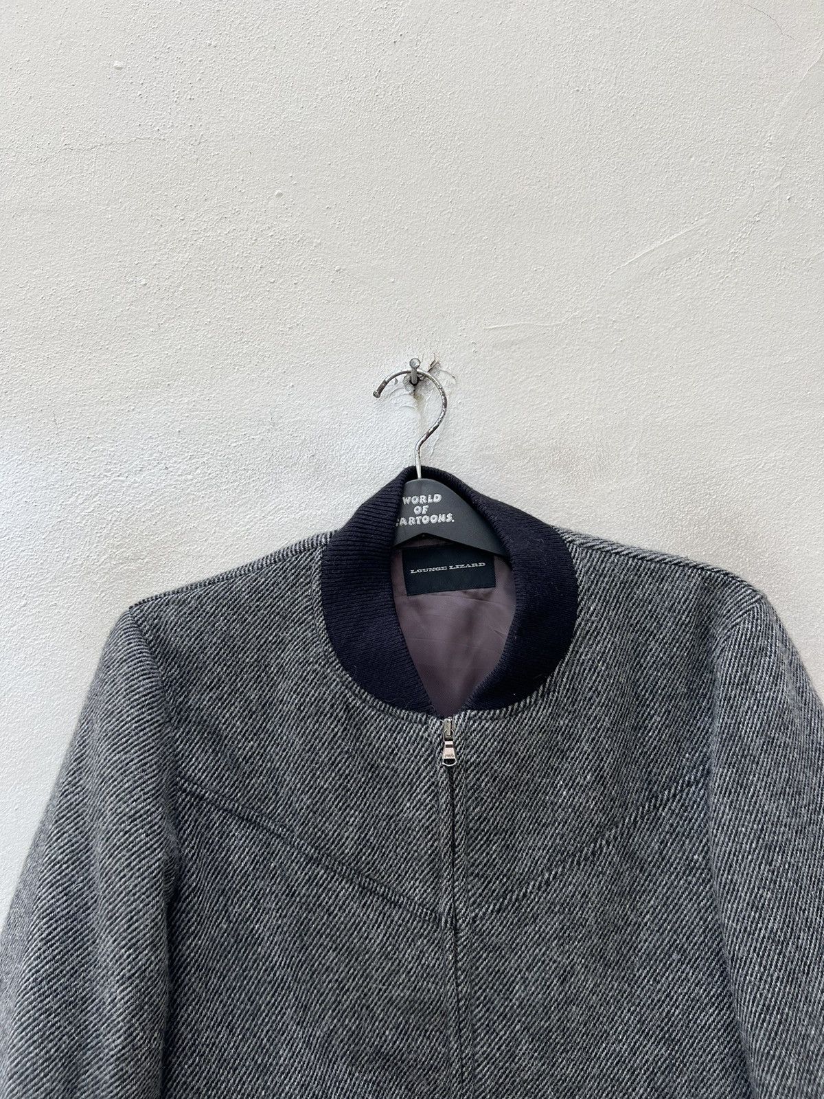Lounge Lizard Vintage Lounge Lizard Grey Wool Bomber Jacket Size 2 Size US M / EU 48-50 / 2 - 7 Thumbnail