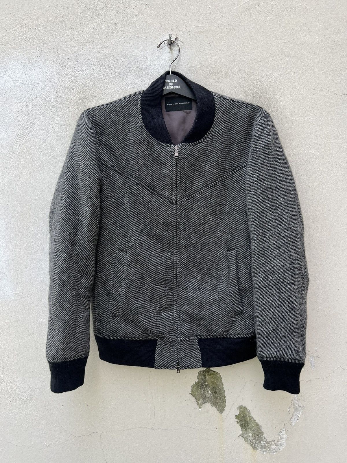 Lounge Lizard Vintage Lounge Lizard Grey Wool Bomber Jacket Size 2 Size US M / EU 48-50 / 2 - 6 Thumbnail