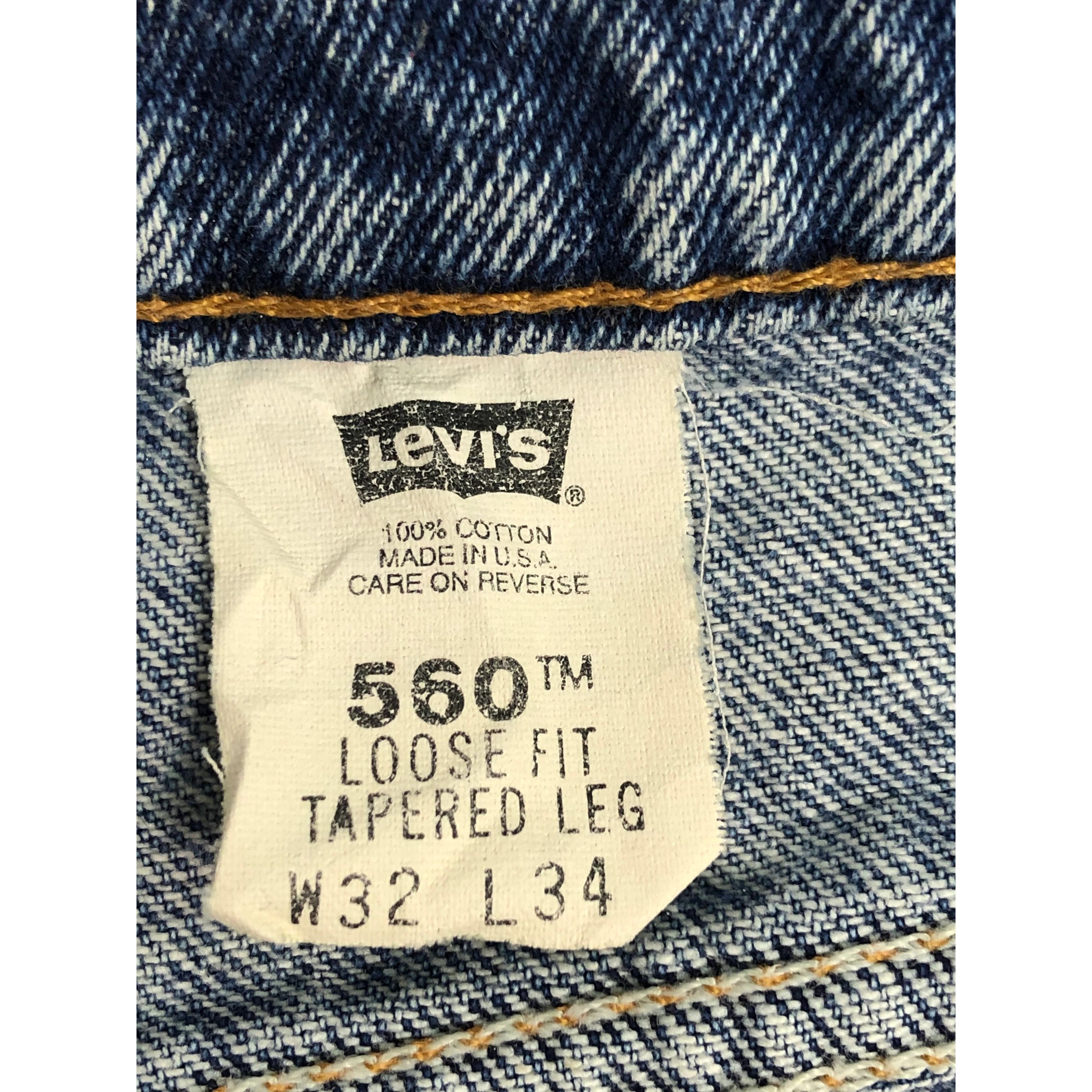 Levi's Vintage 90s Levis 560 Comfort Fit Tapered Denim DP0033 Size US 31 - 5 Thumbnail