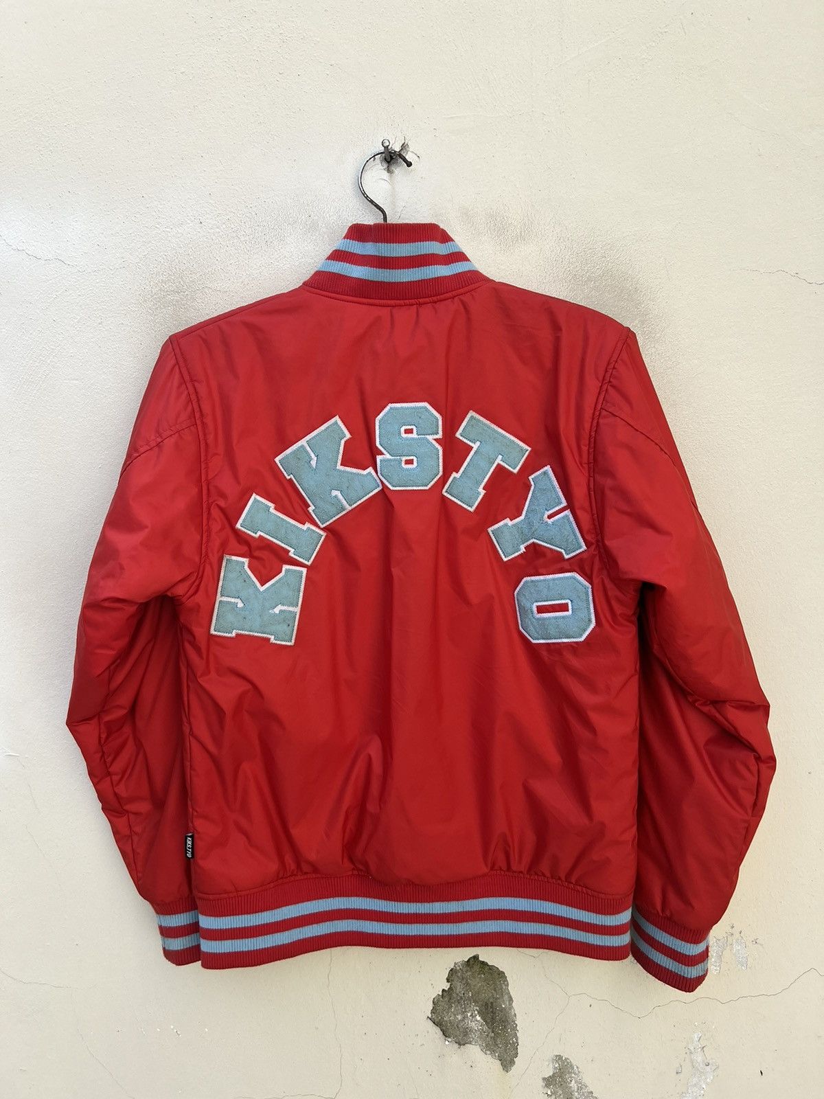 Vintage Kikstyo Japan Red Bomber Jacket Varsity Mlb