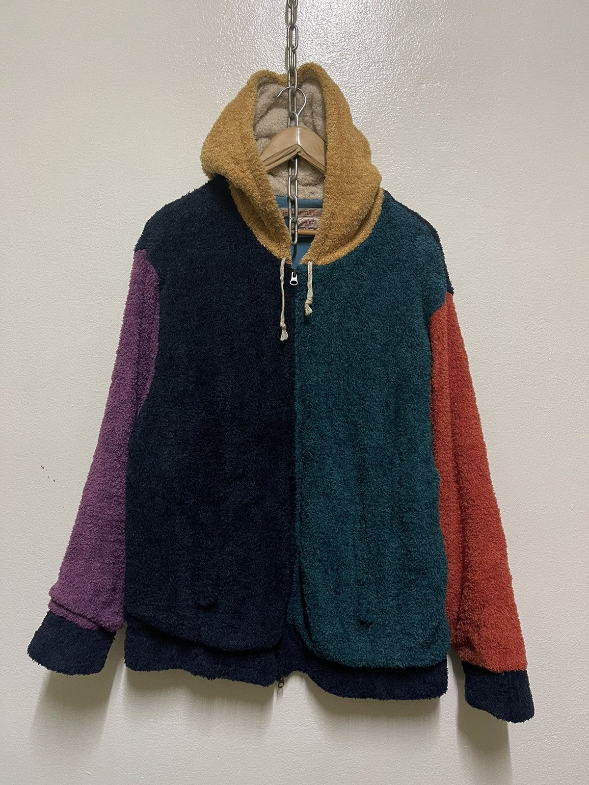 Japanese Brand × Vintage Kriff Mayer Fleece Zipper Hoodie Multi Colour Hybrid Size US XXL / EU 58 / 5 - 1 Thumbnail
