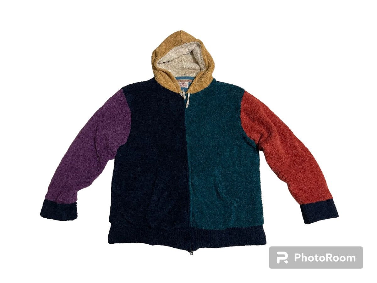 Japanese Brand × Vintage Kriff Mayer Fleece Zipper Hoodie Multi Colour Hybrid Size US XXL / EU 58 / 5 - 13 Thumbnail