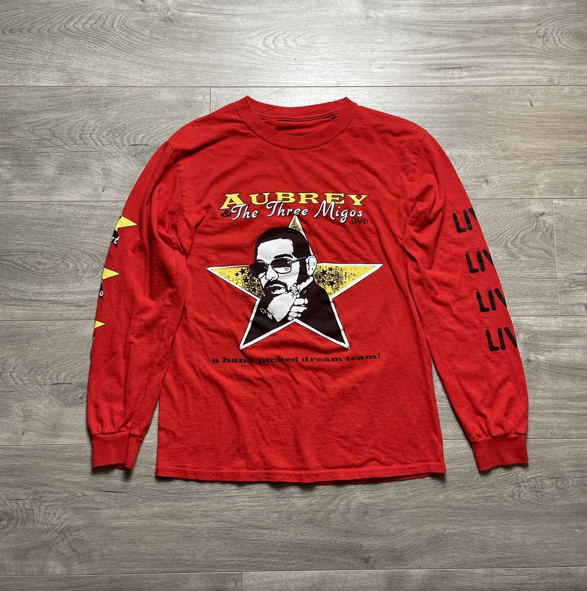 Drake × Rap Tees 2018 Aubrey and The Three Migos Takeoff Red Long Sleeve Size US S / EU 44-46 / 1 - 1 Thumbnail