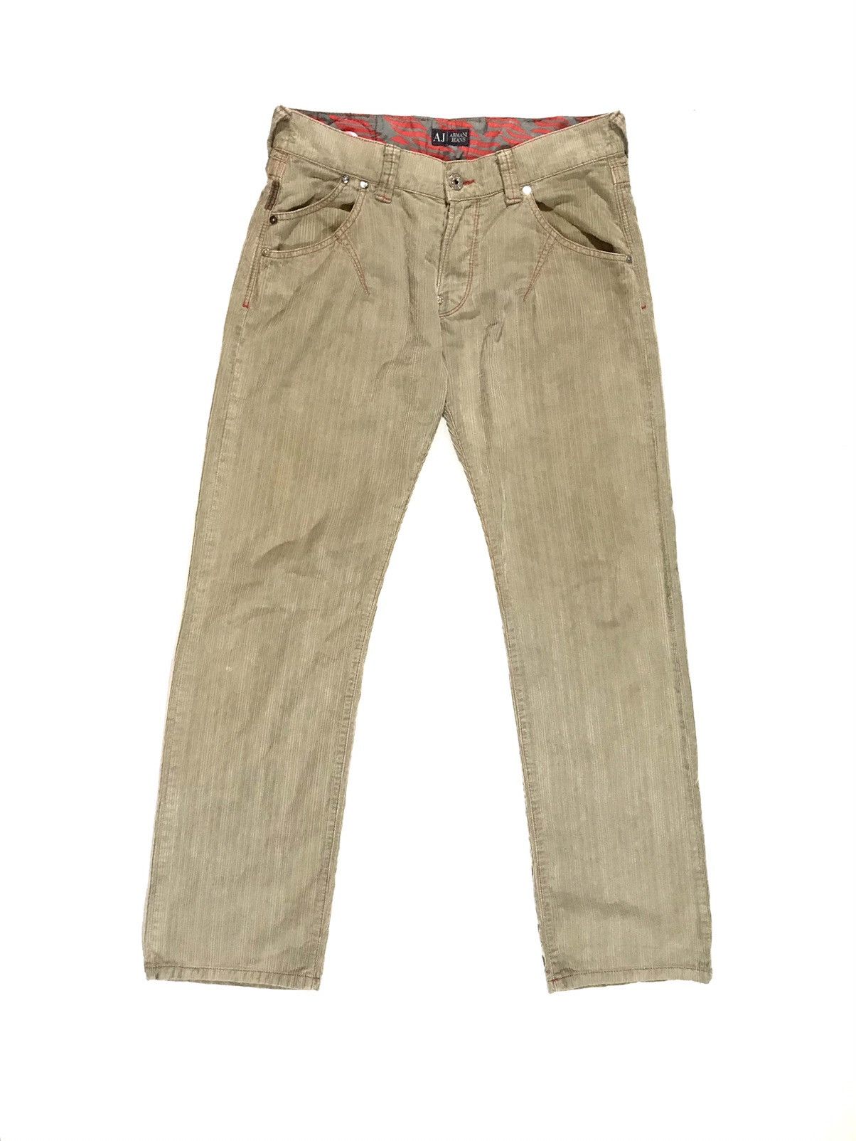 Armani × Vintage Vintage Y2K Corduroy Velvet Armani Jeans Pants Size US 33 - 3 Thumbnail