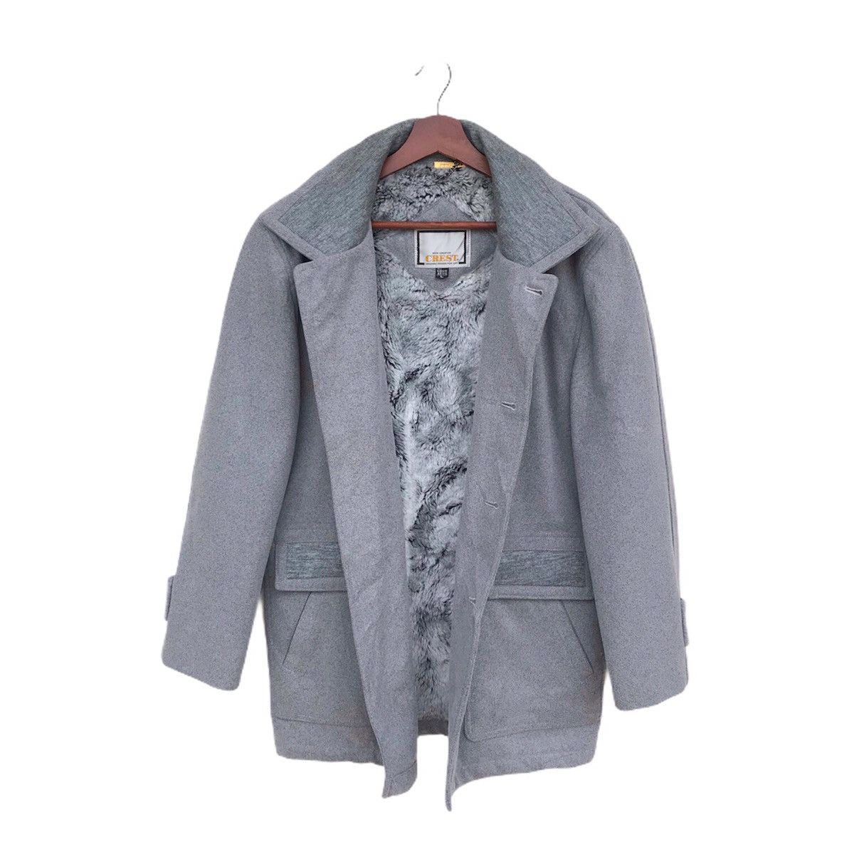 Japanese Brand Japanese brand Crest sherpa lining light grey jacket Size US L / EU 52-54 / 3 - 1 Thumbnail