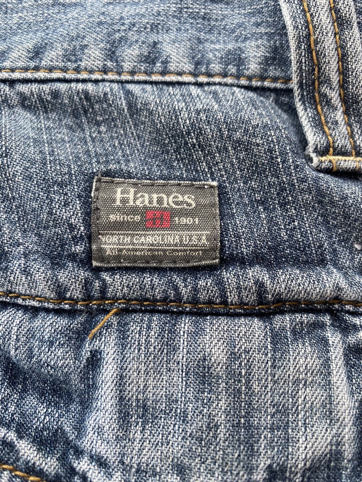 Hanes VINTAGE HANES USA MULTI POCKET DENIM BAGGY CARGO JEANS Size US 30 / EU 46 - 11 Thumbnail
