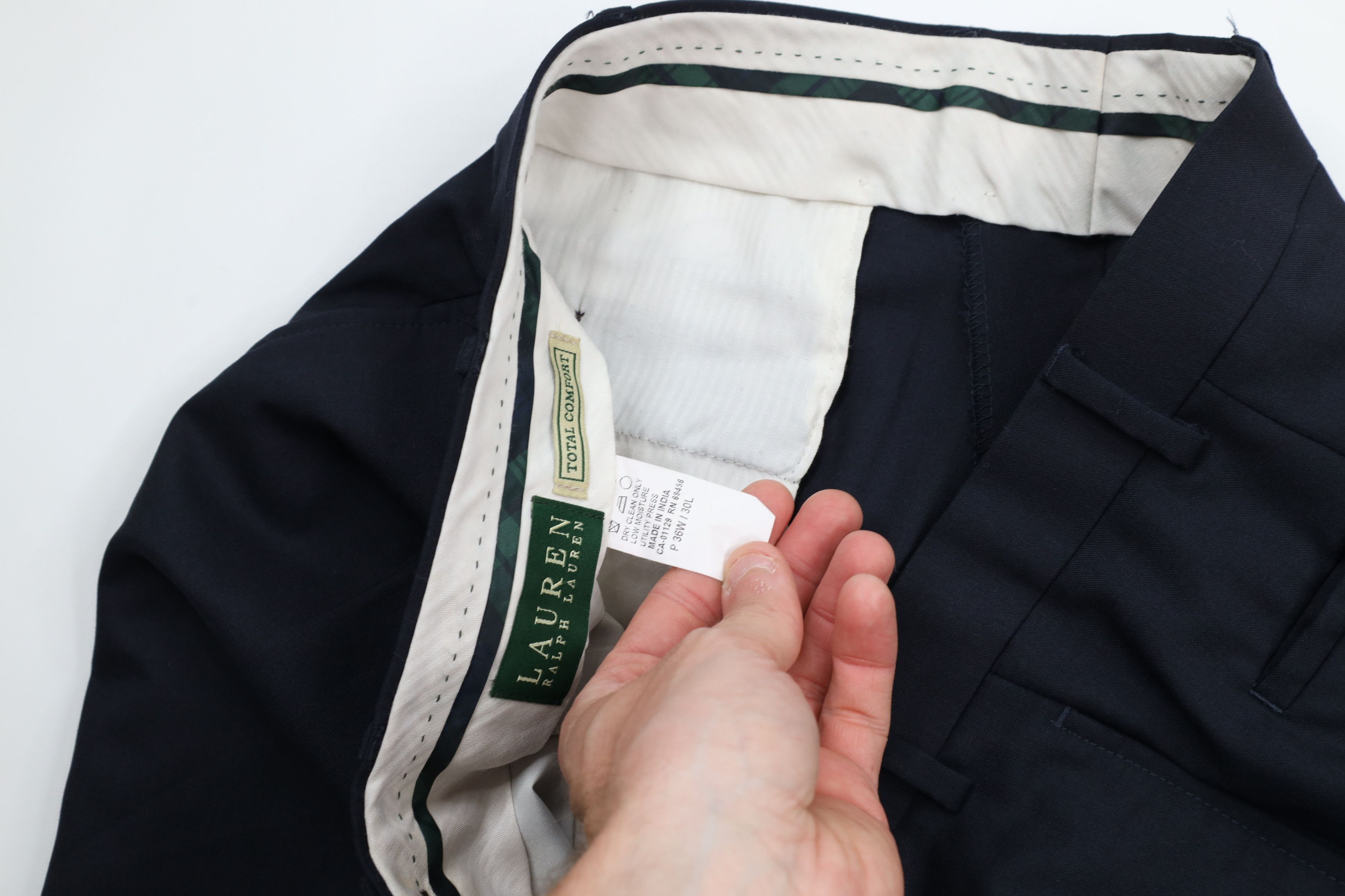 Ralph Lauren × Vintage Vintage Ralph Lauren Pleated Cuffed Wide Leg Wool Pants Size 36 - 7 Thumbnail