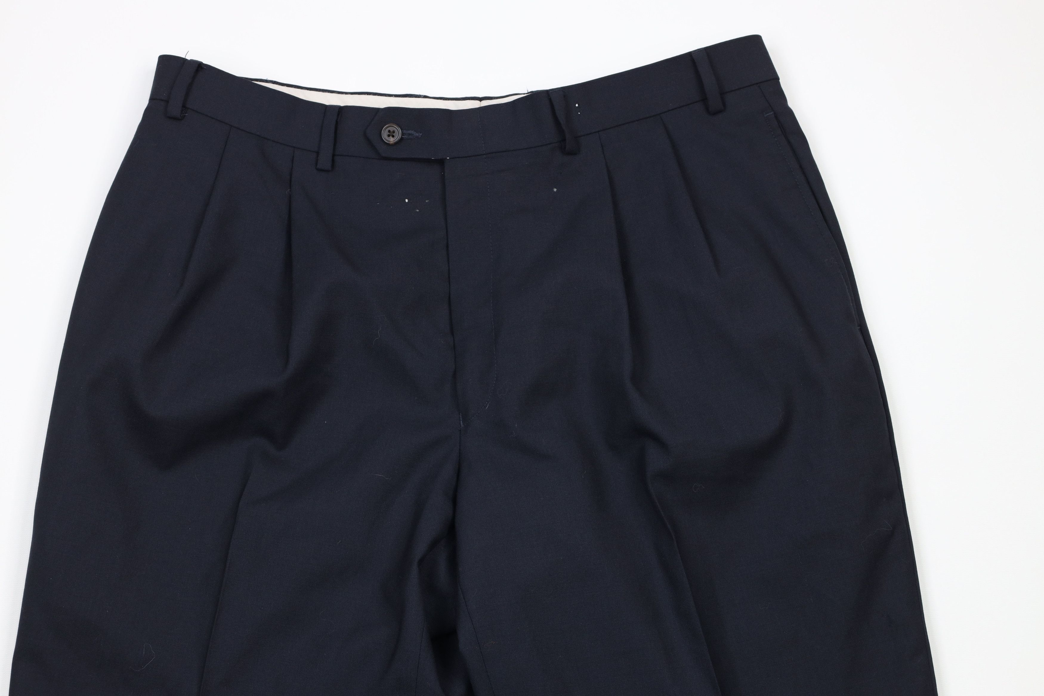 Ralph Lauren × Vintage Vintage Ralph Lauren Pleated Cuffed Wide Leg Wool Pants Size 36 - 2 Thumbnail