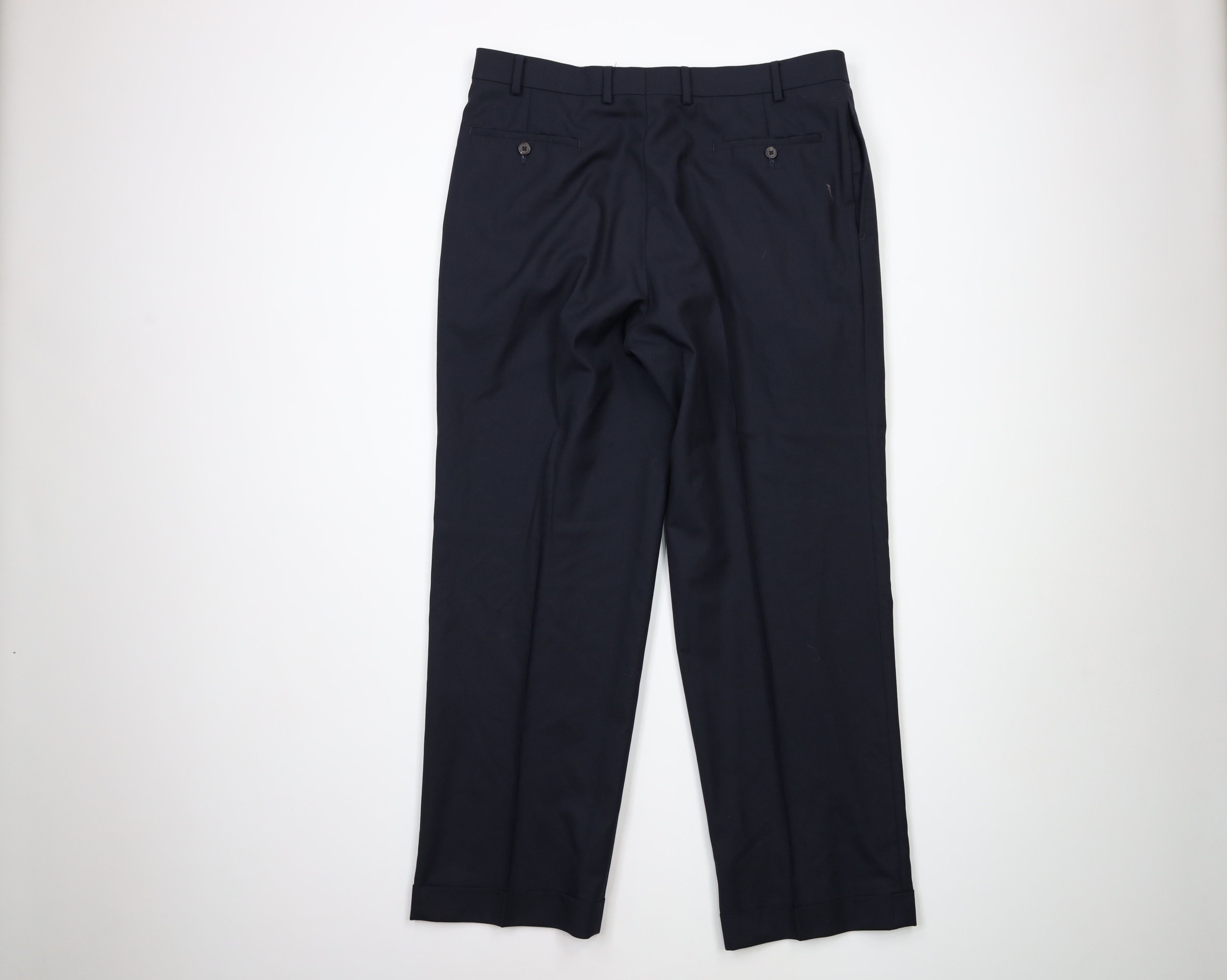 Ralph Lauren × Vintage Vintage Ralph Lauren Pleated Cuffed Wide Leg Wool Pants Size 36 - 8 Thumbnail