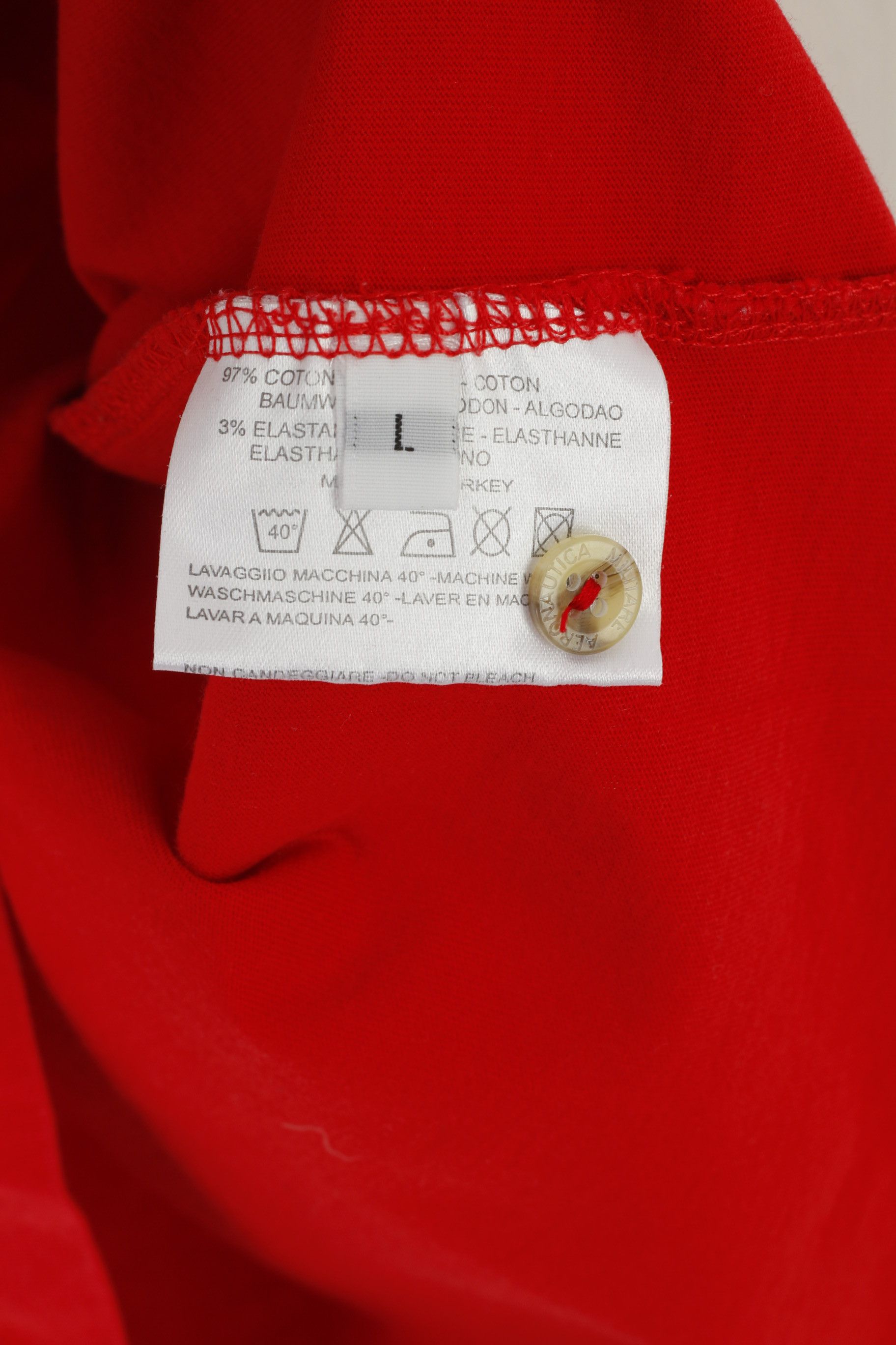 Aeronautica Militare Aeronautica Militare Men L (M) Polo Shirt Red Cotton 3703 Size US L / EU 52-54 / 3 - 5 Thumbnail