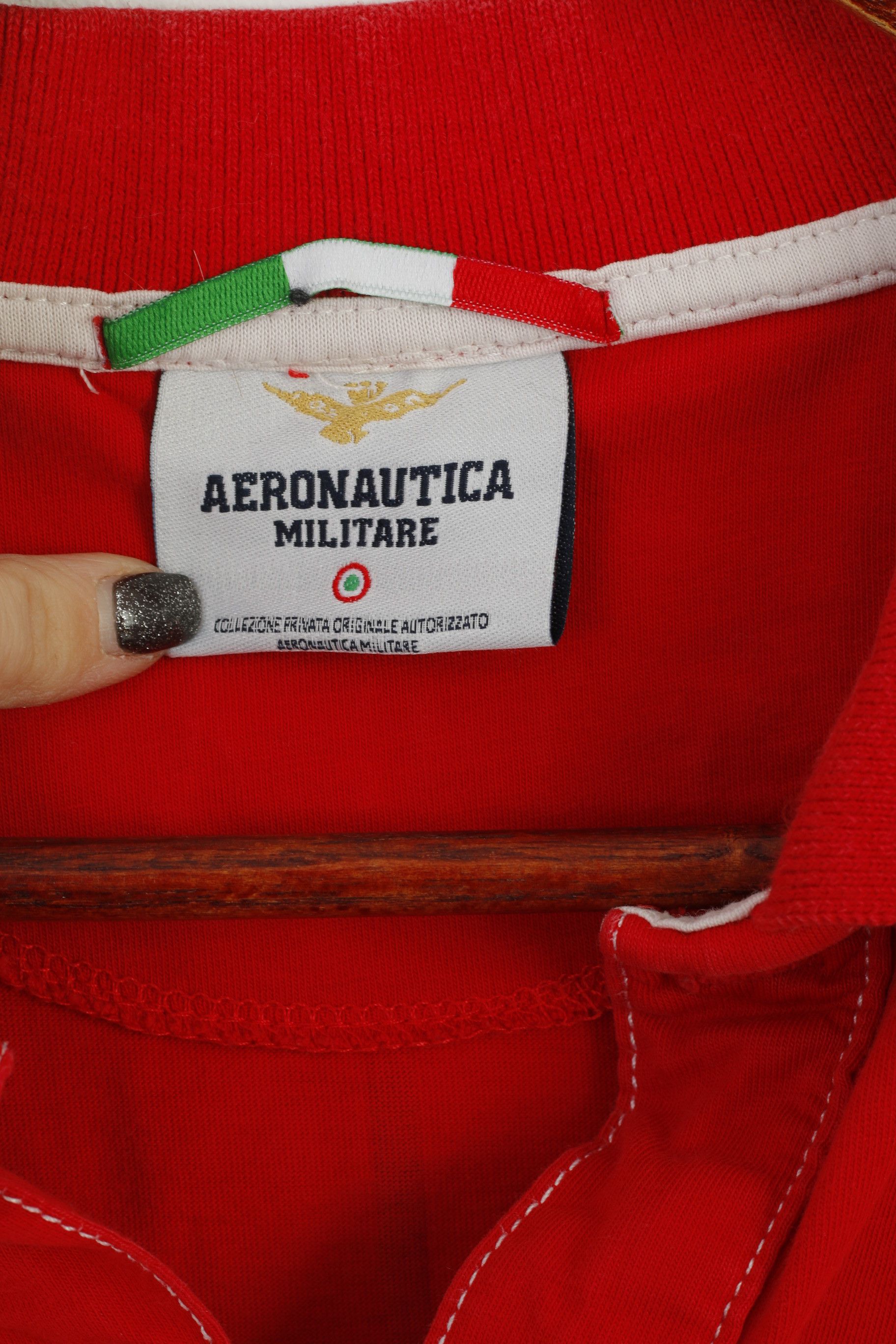 Aeronautica Militare Aeronautica Militare Men L (M) Polo Shirt Red Cotton 3703 Size US L / EU 52-54 / 3 - 4 Thumbnail