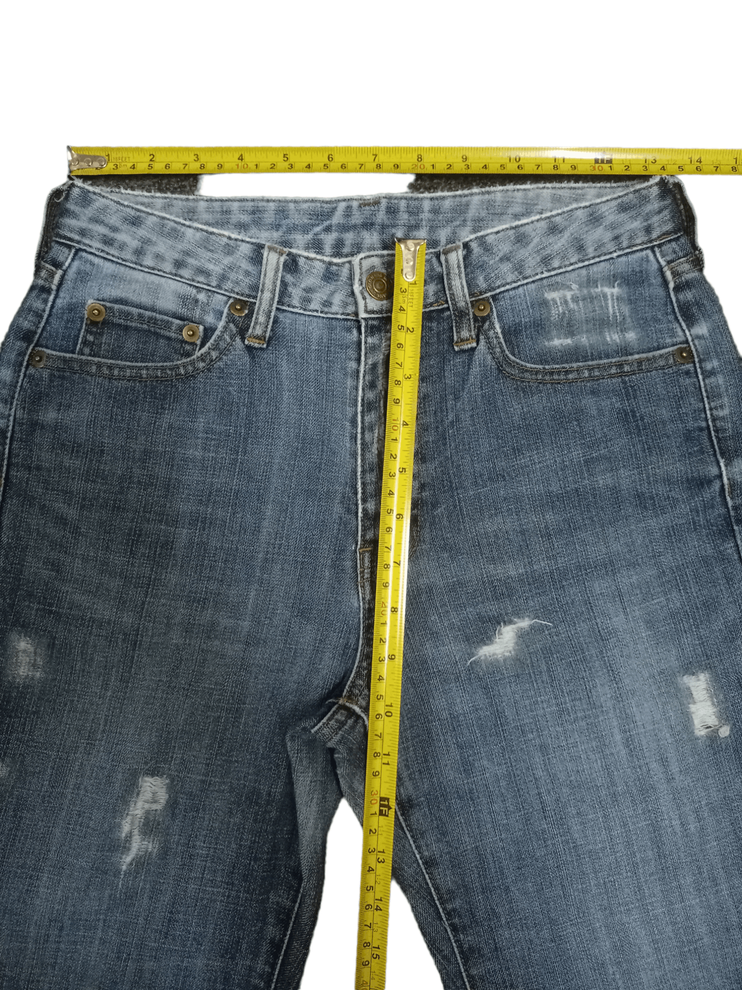 Japanese Brand × Uniqlo Vintage Japanese Uniqlo Blue Wash Flare Jeans 27x29 Size US 27 - 8 Thumbnail
