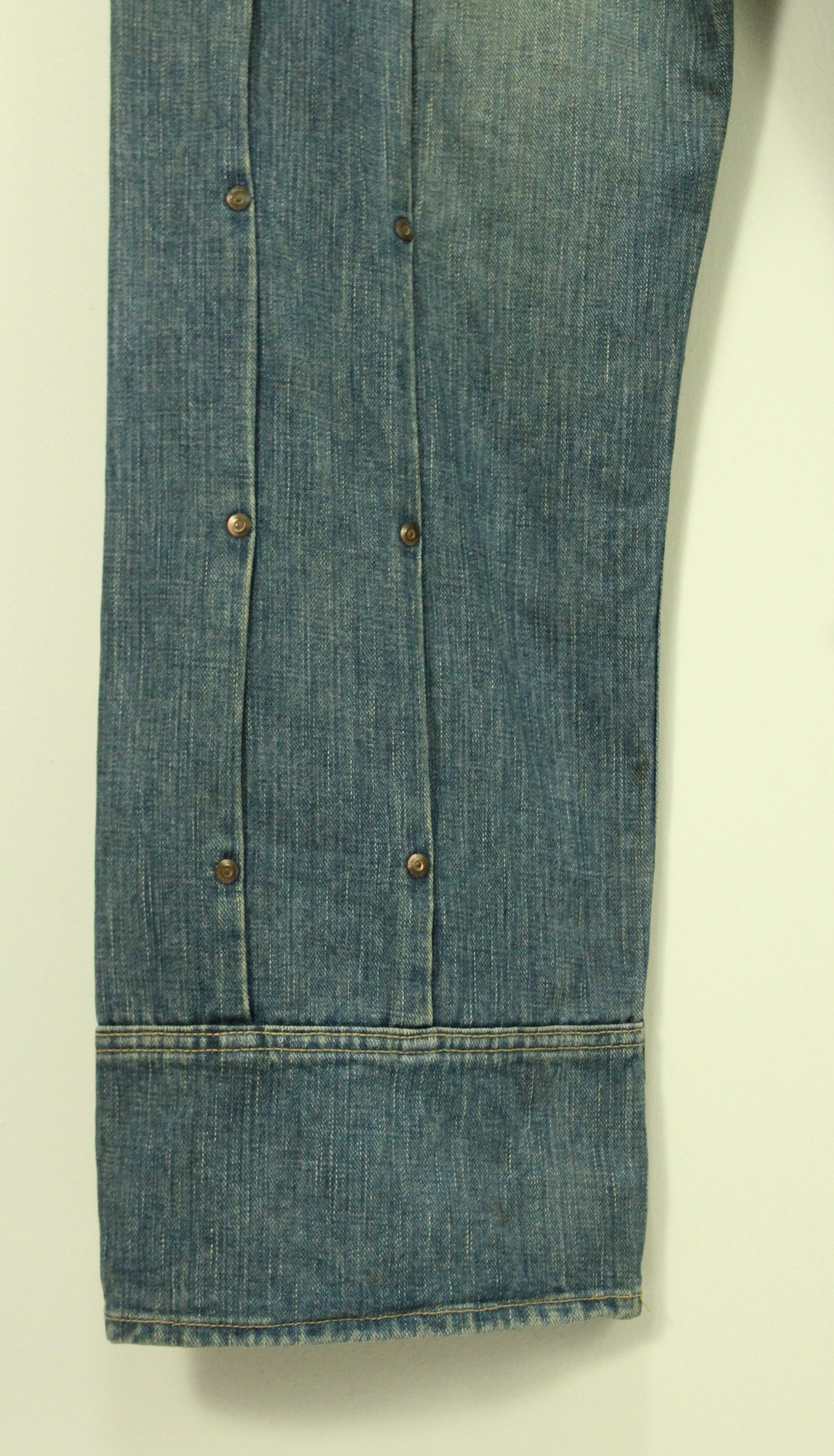 If Six Was Nine Rusty Pleated Denim Distressed Stain MANIFEST Denim Japan Size US 33 - 14 Thumbnail