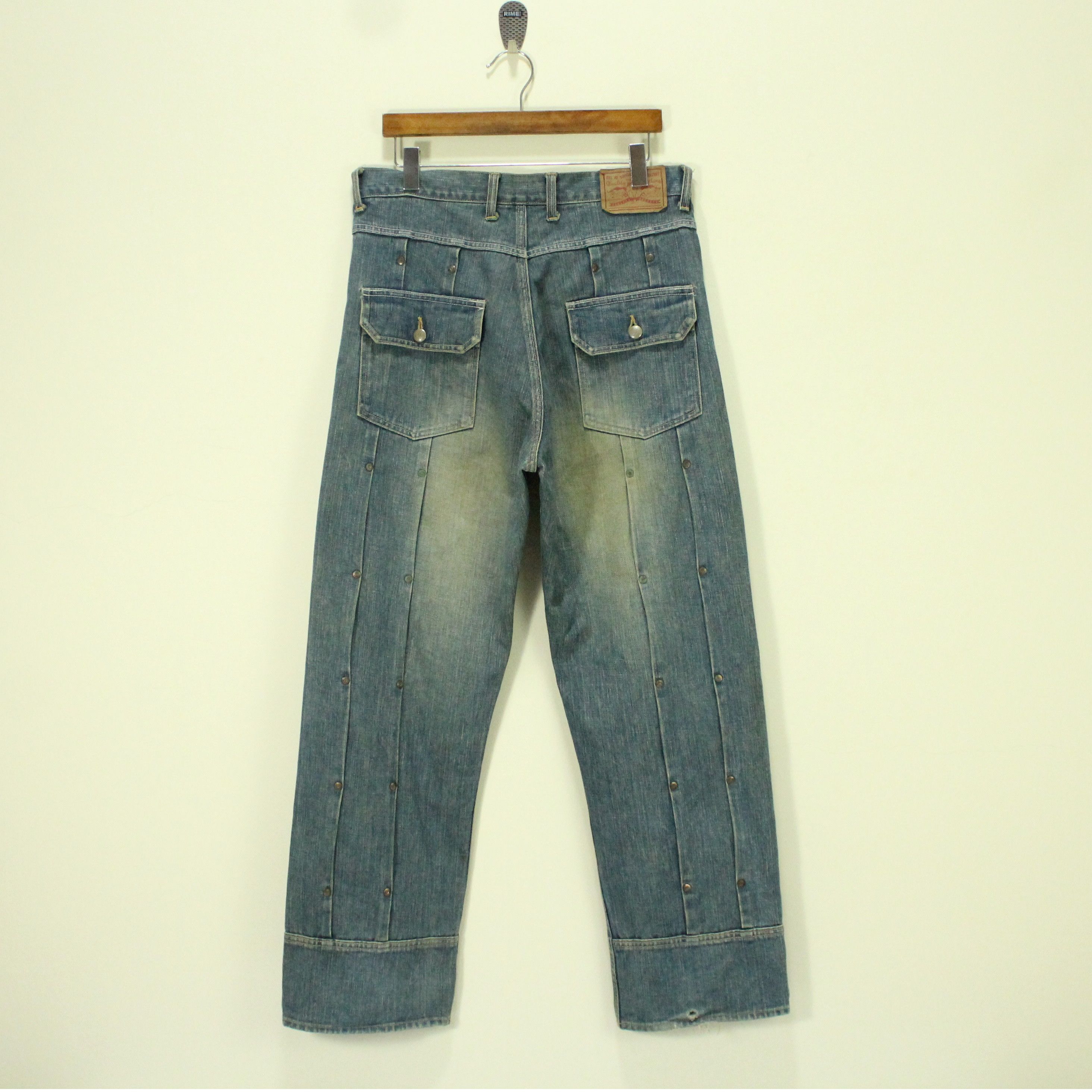 If Six Was Nine Rusty Pleated Denim Distressed Stain MANIFEST Denim Japan Size US 33 - 9 Thumbnail