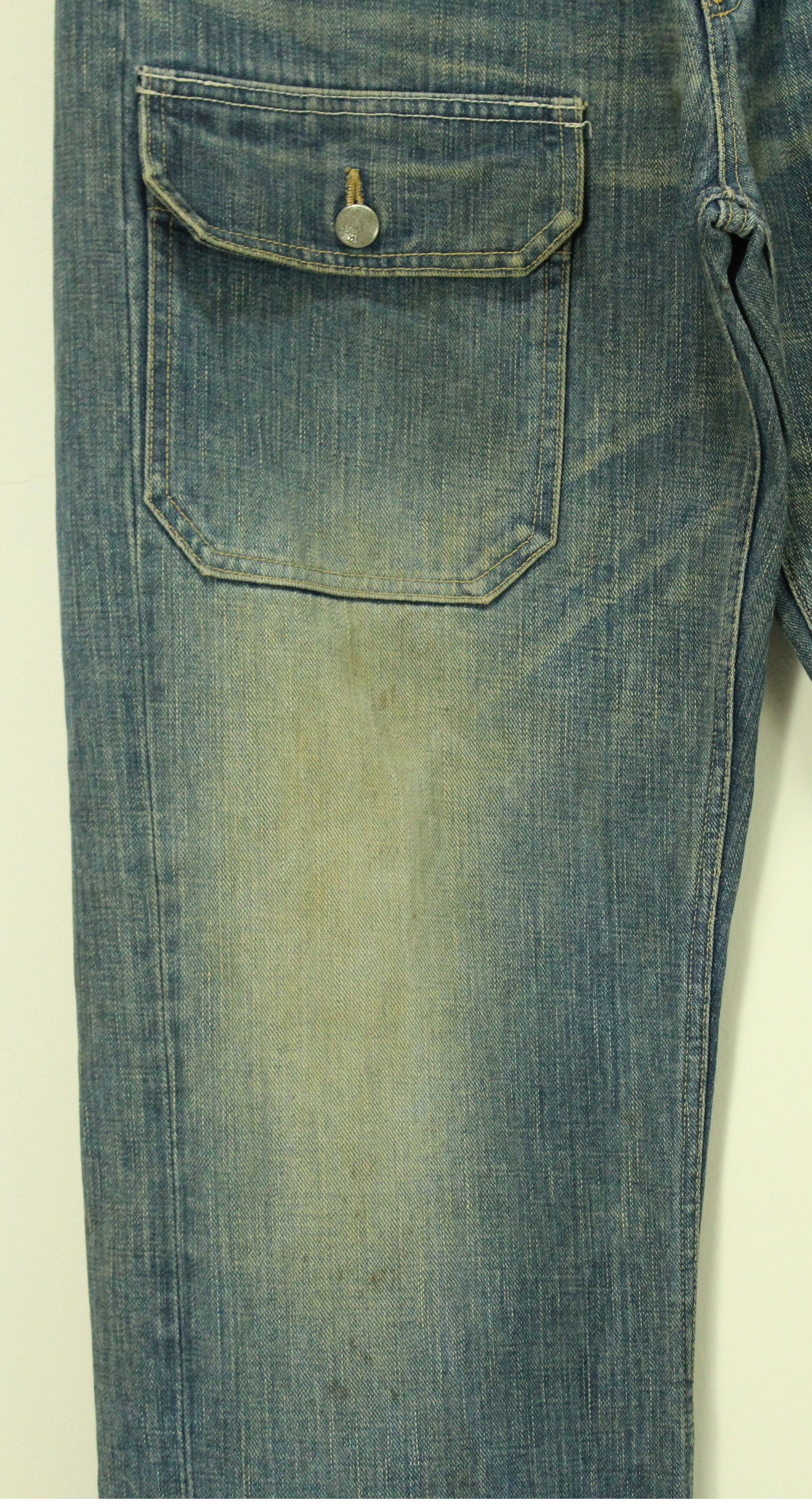 If Six Was Nine Rusty Pleated Denim Distressed Stain MANIFEST Denim Japan Size US 33 - 7 Thumbnail