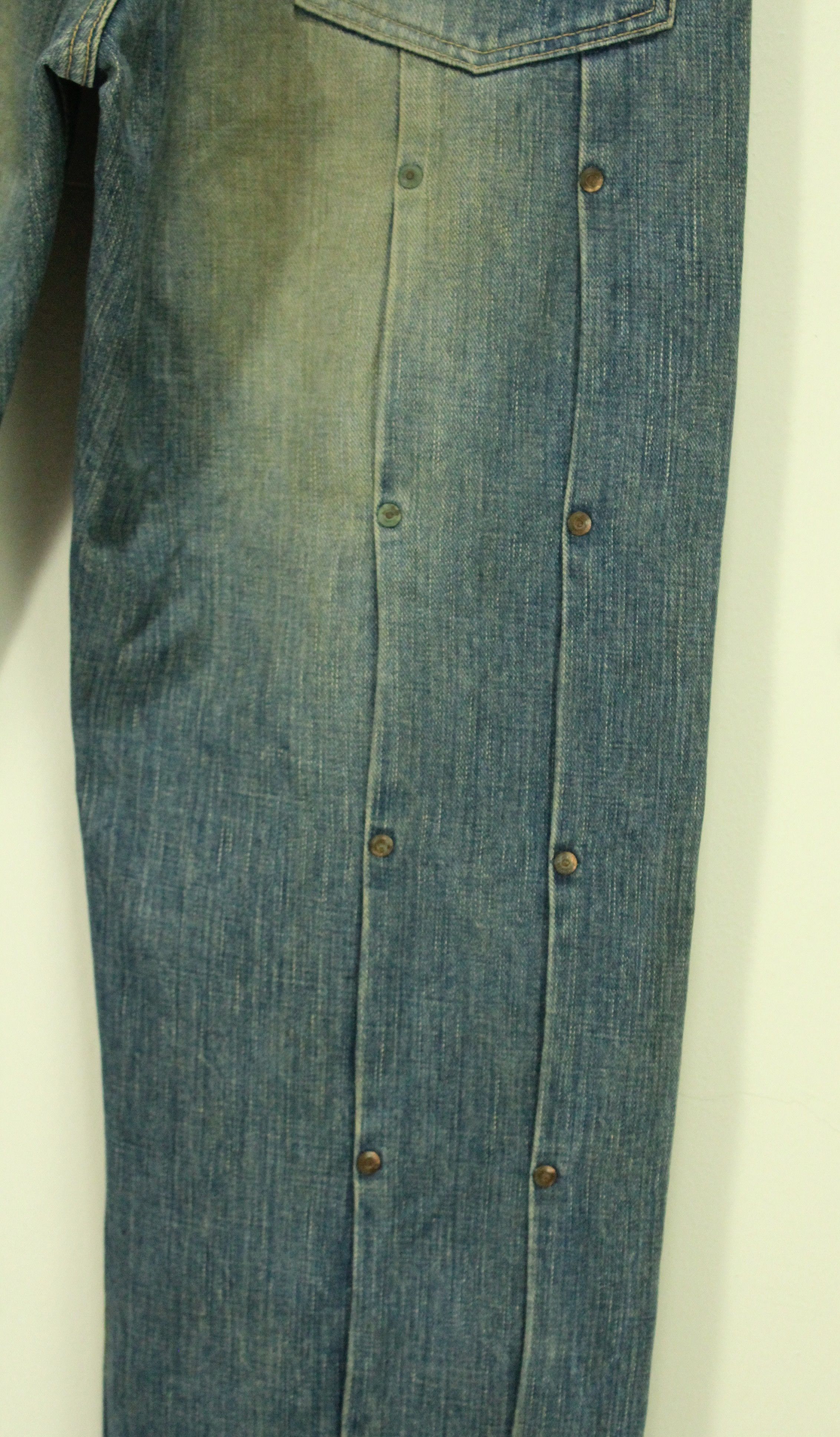 If Six Was Nine Rusty Pleated Denim Distressed Stain MANIFEST Denim Japan Size US 33 - 11 Thumbnail