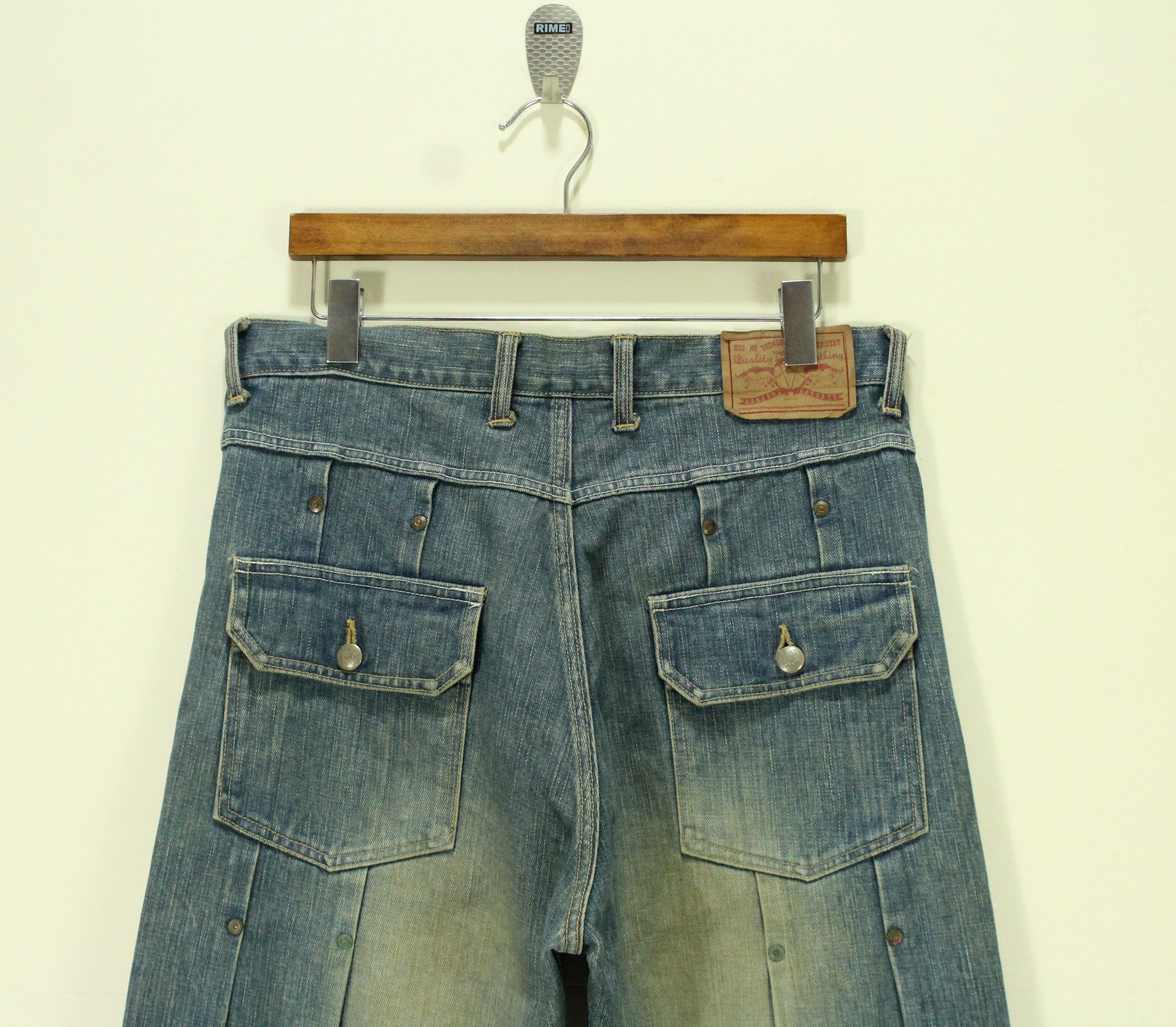 If Six Was Nine Rusty Pleated Denim Distressed Stain MANIFEST Denim Japan Size US 33 - 10 Thumbnail