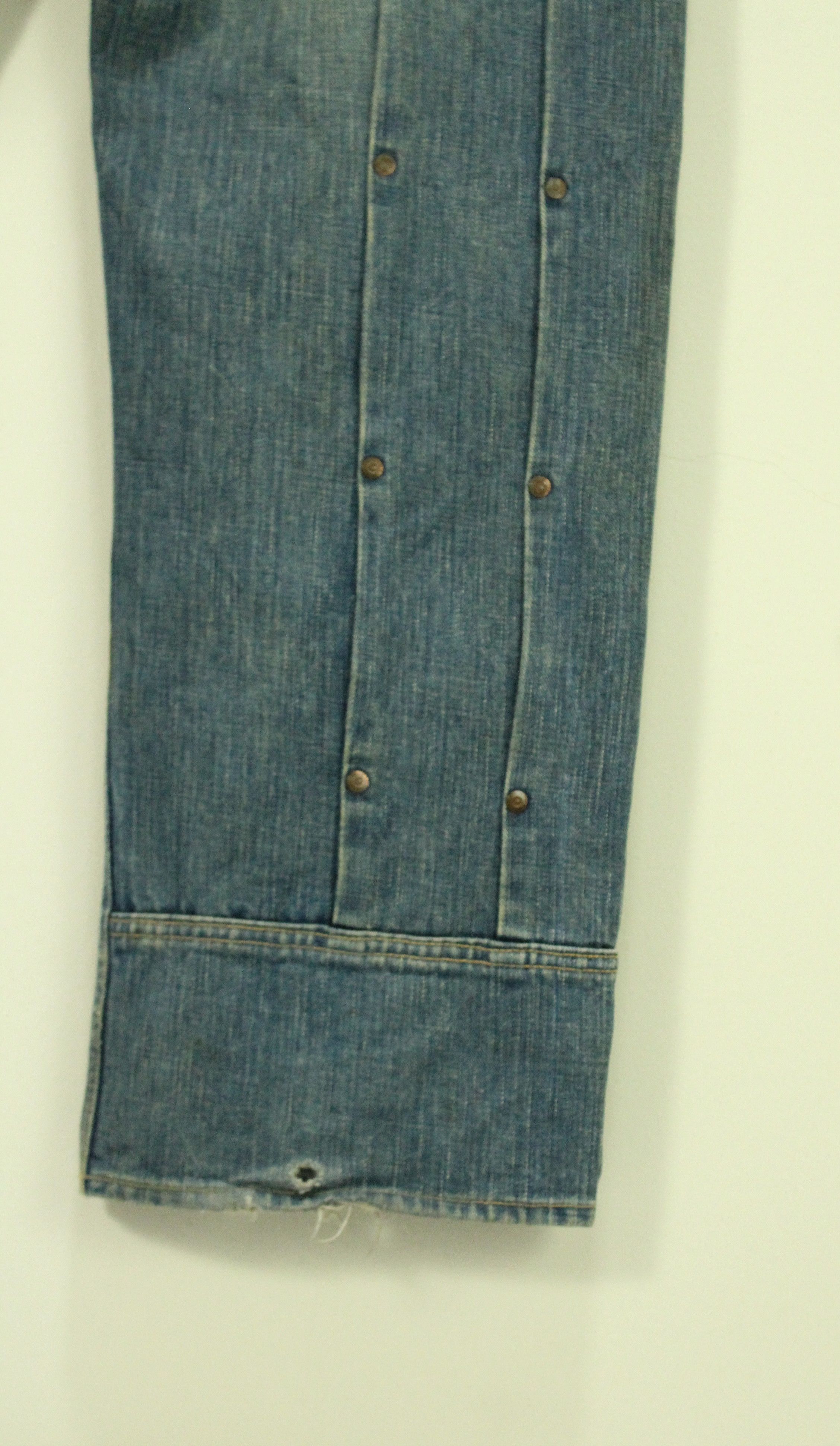 If Six Was Nine Rusty Pleated Denim Distressed Stain MANIFEST Denim Japan Size US 33 - 12 Thumbnail