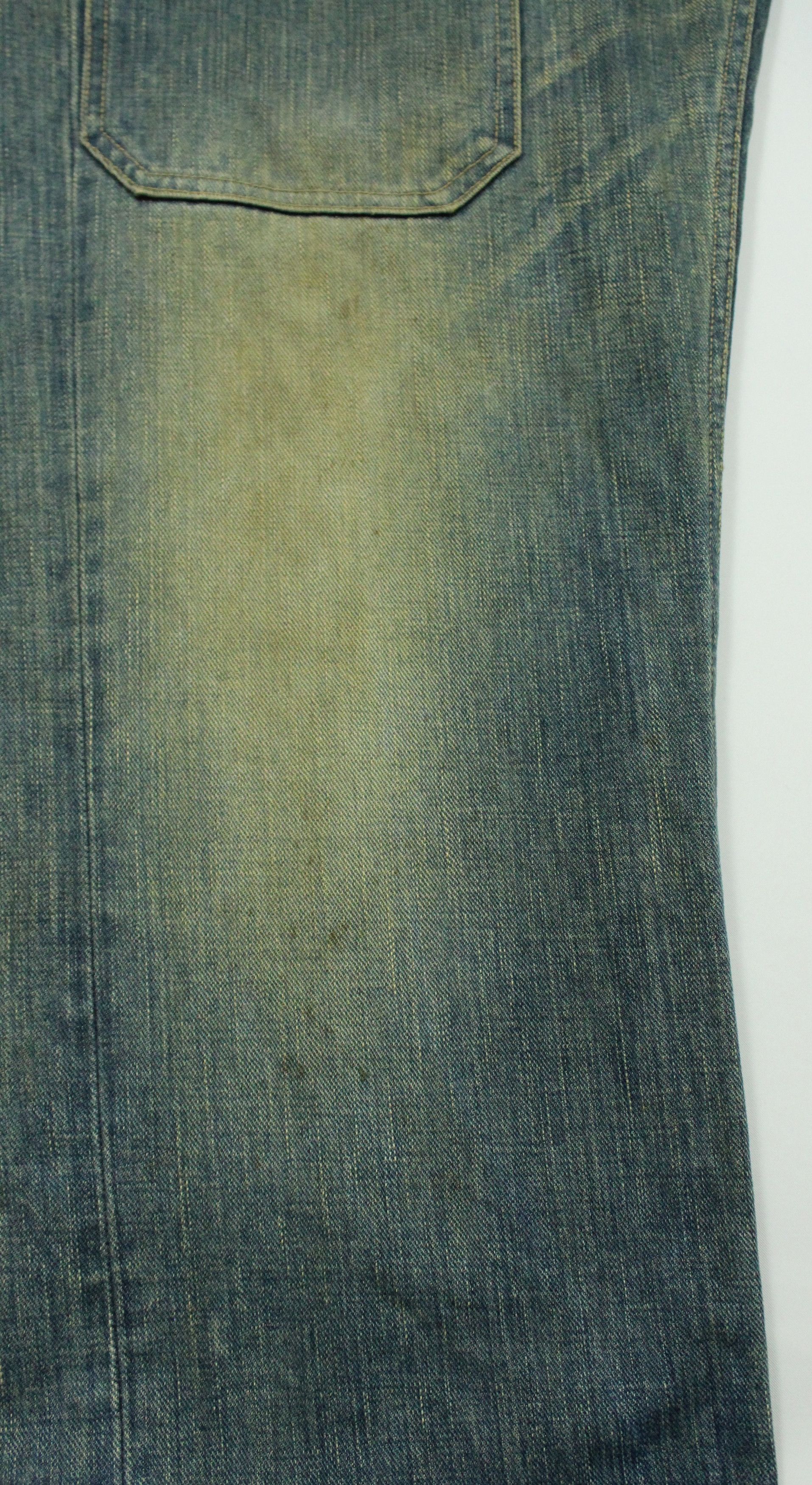If Six Was Nine Rusty Pleated Denim Distressed Stain MANIFEST Denim Japan Size US 33 - 17 Thumbnail