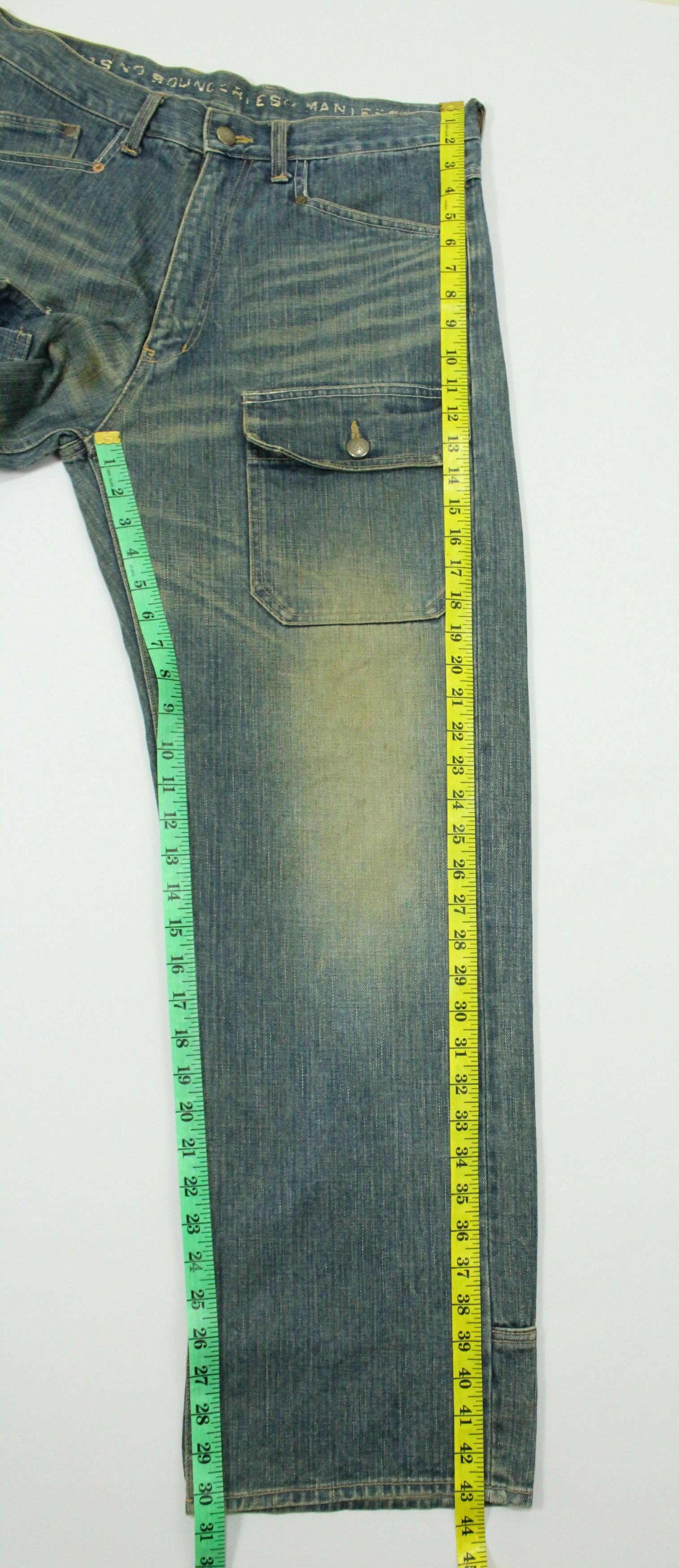 If Six Was Nine Rusty Pleated Denim Distressed Stain MANIFEST Denim Japan Size US 33 - 24 Thumbnail