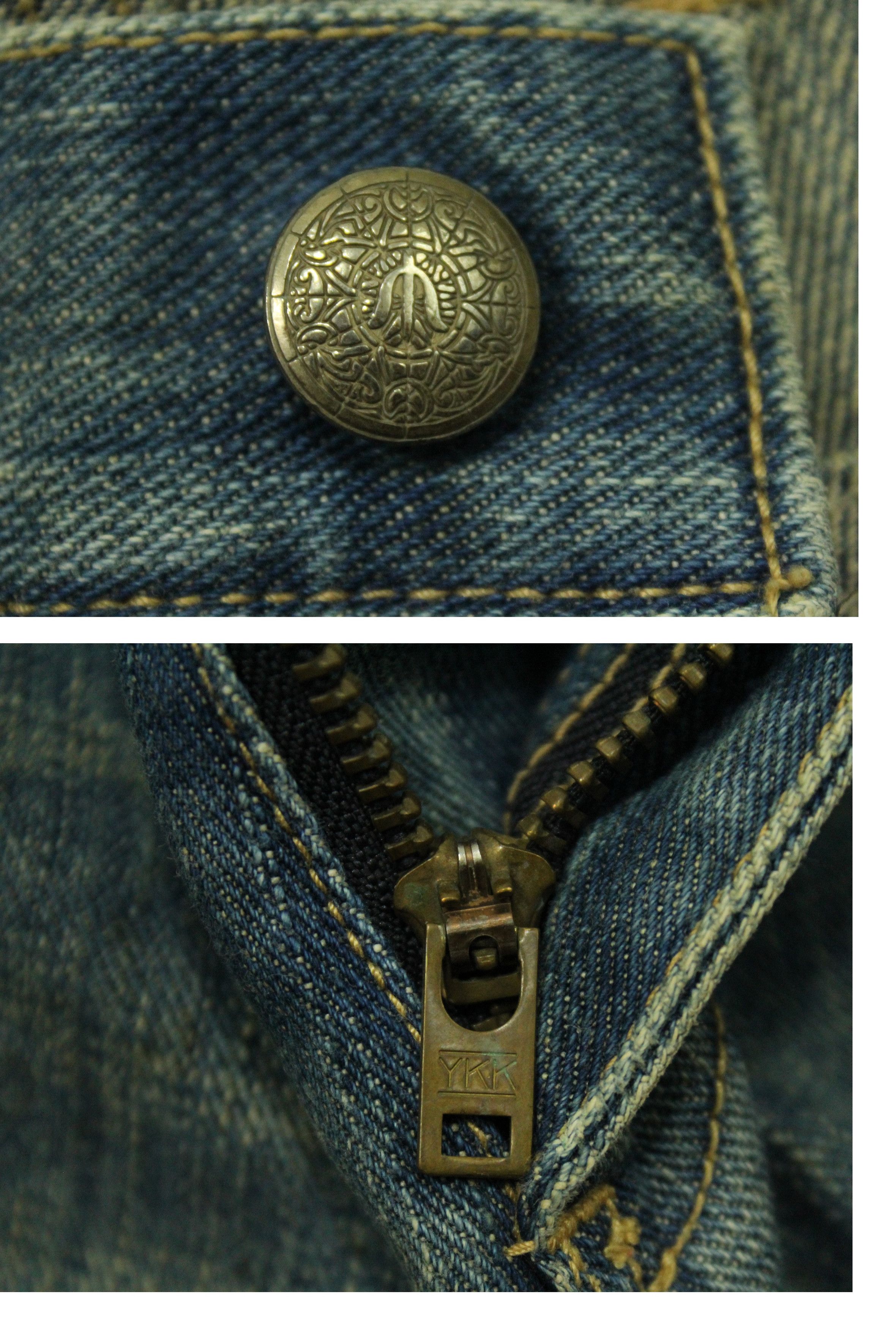 If Six Was Nine Rusty Pleated Denim Distressed Stain MANIFEST Denim Japan Size US 33 - 19 Thumbnail