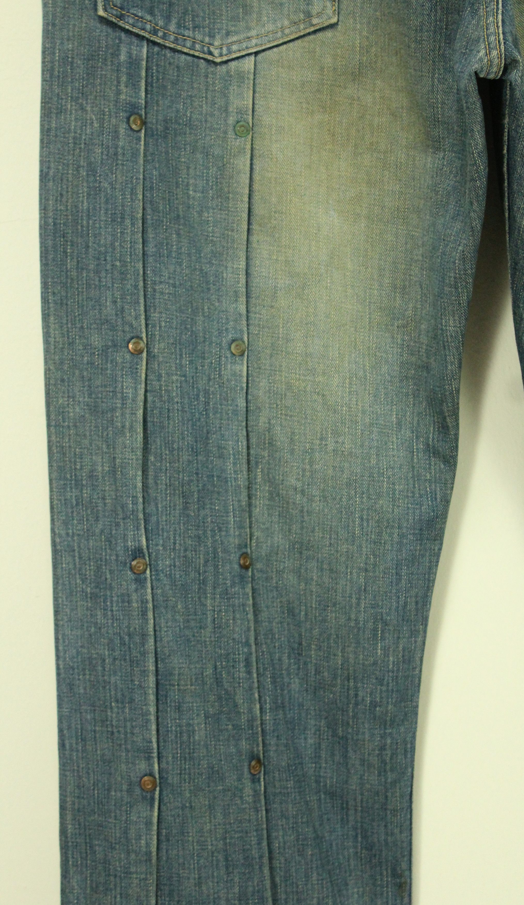 If Six Was Nine Rusty Pleated Denim Distressed Stain MANIFEST Denim Japan Size US 33 - 13 Thumbnail