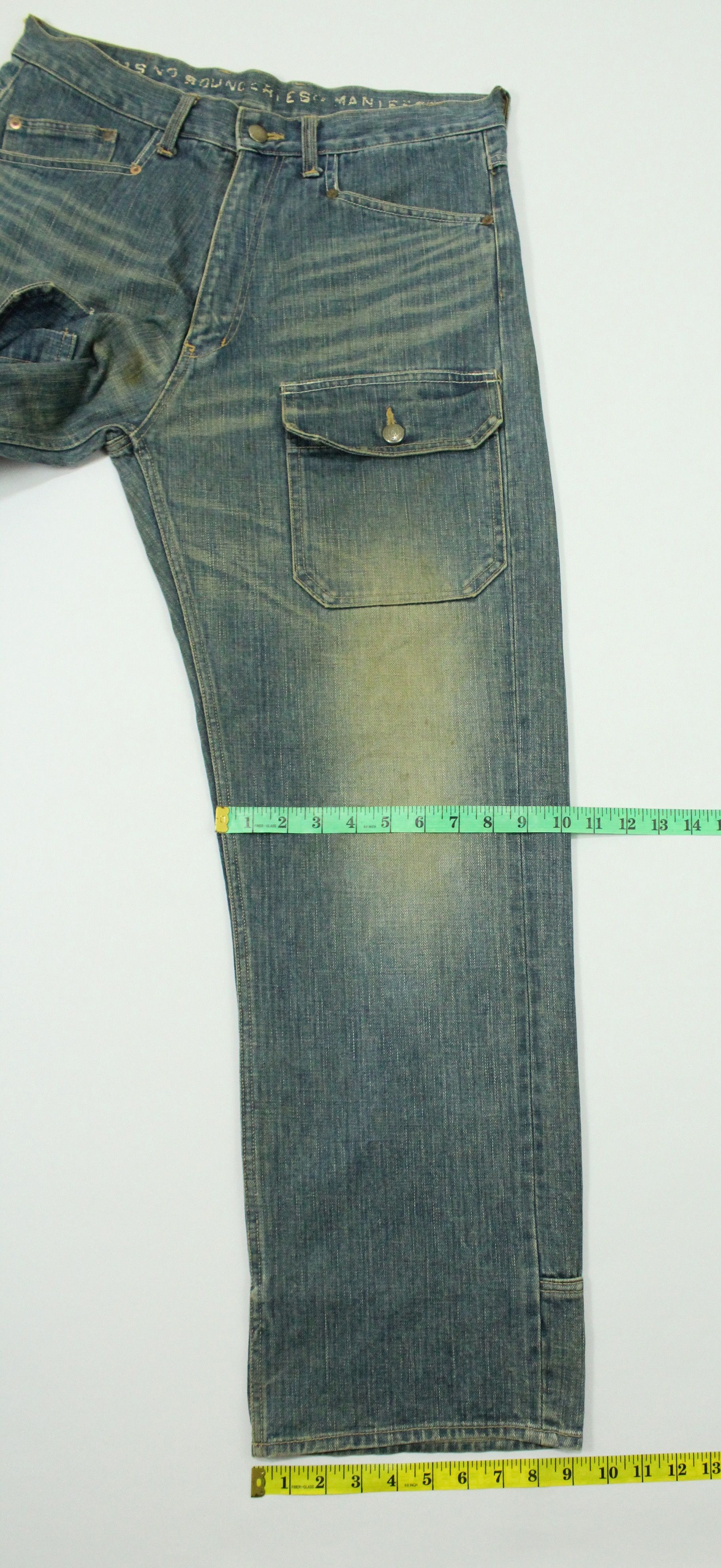 If Six Was Nine Rusty Pleated Denim Distressed Stain MANIFEST Denim Japan Size US 33 - 25 Thumbnail
