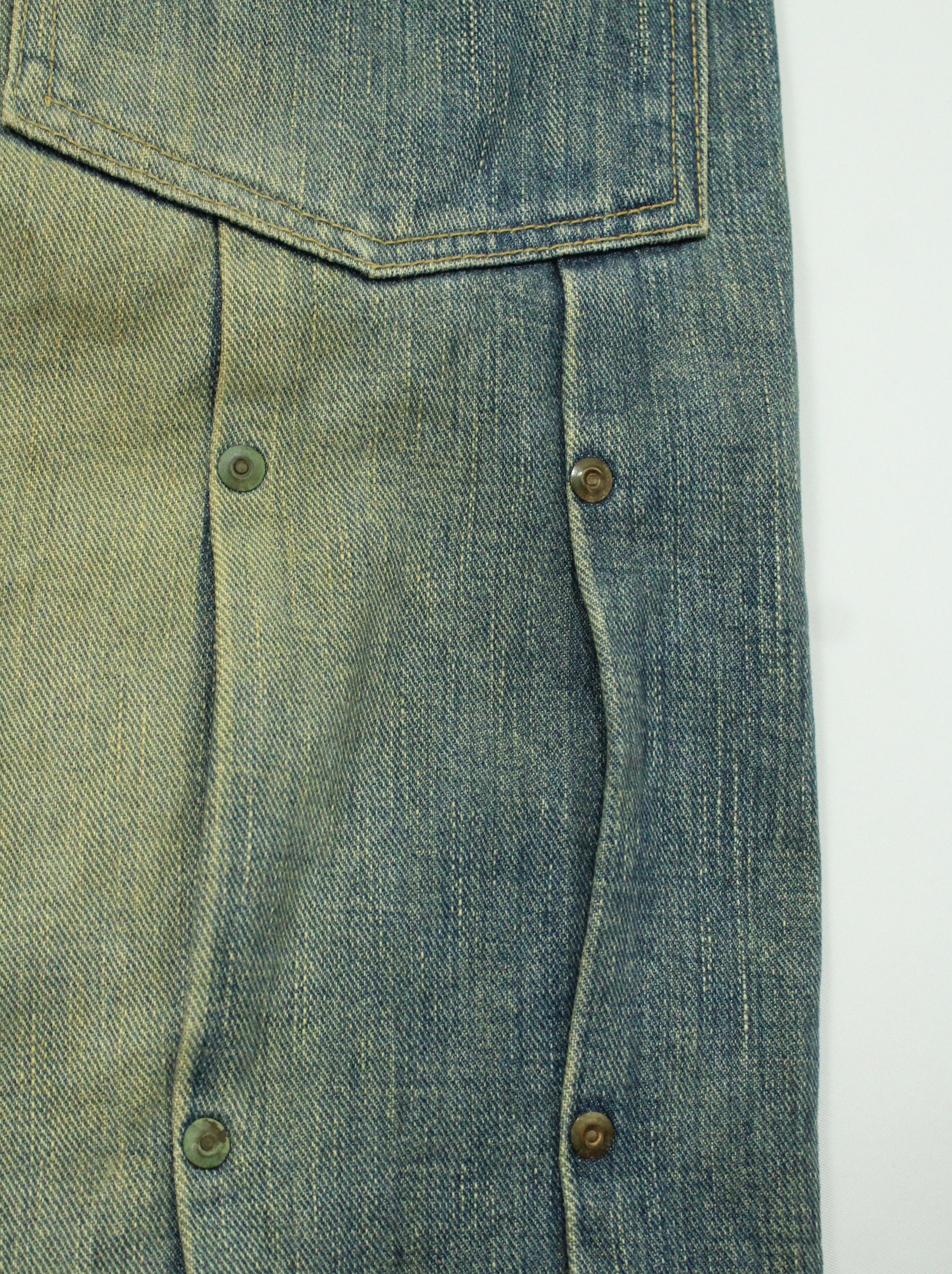 If Six Was Nine Rusty Pleated Denim Distressed Stain MANIFEST Denim Japan Size US 33 - 18 Thumbnail