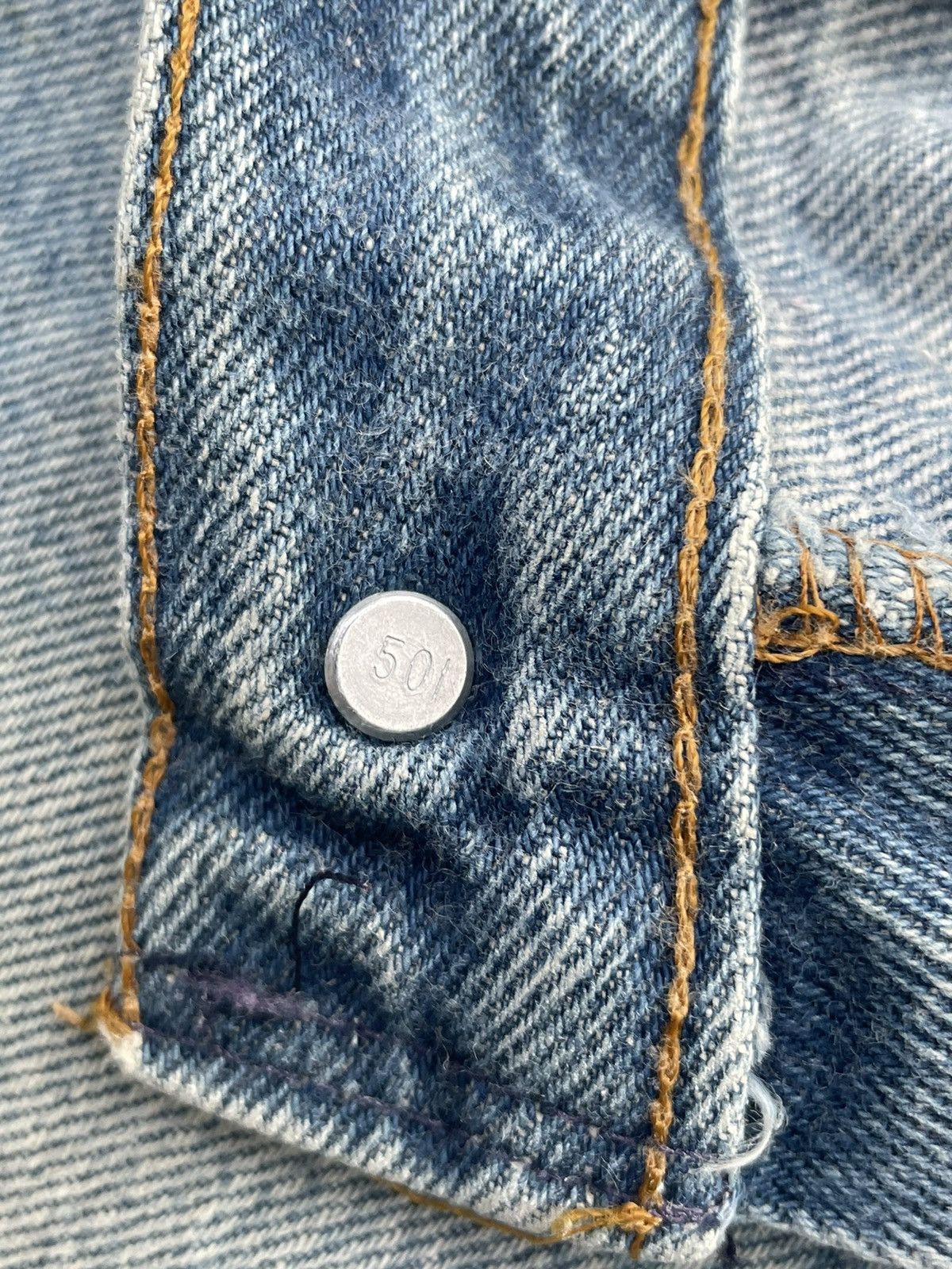 Levi's Vintage Levi’s 501 1987 Usa Aging Rework Zigzag Size US 33 - 10 Thumbnail
