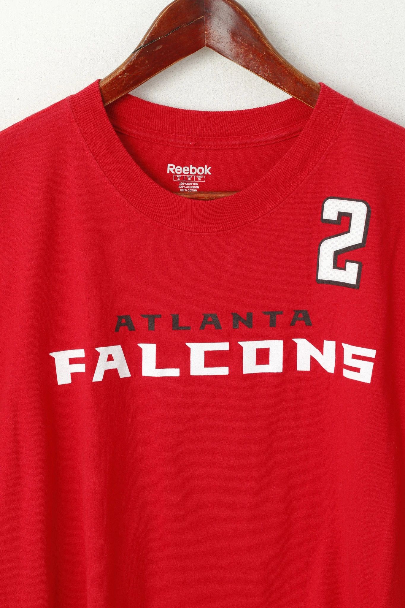 Reebok Reebok Men XL T- Shirt Red Cotton Atlanta Falcons 3714 Size US XL / EU 56 / 4 - 3 Thumbnail