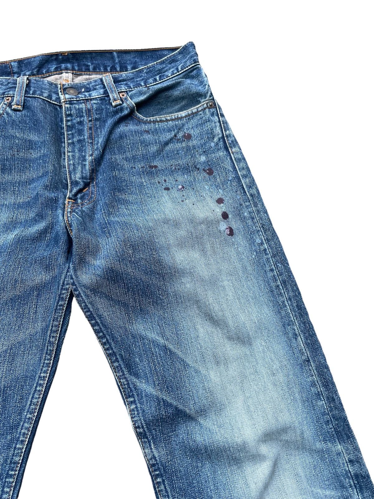 Levi's Vintage 2003 Levis 505 e Painted Denim Size US 33 - 7 Thumbnail