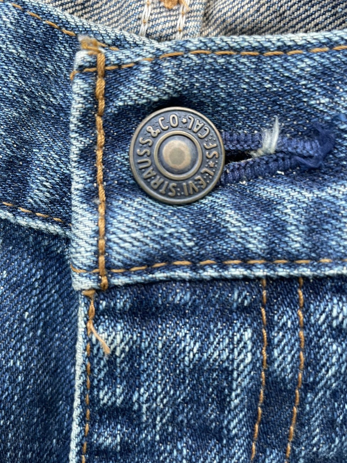 Levi's Vintage 2003 Levis 505 e Painted Denim Size US 33 - 19 Thumbnail