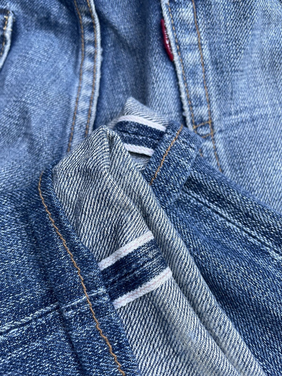 Levi's Vintage 2002 Levis 501 E 66 Model Distresed & Rework Size US 33 - 14 Thumbnail