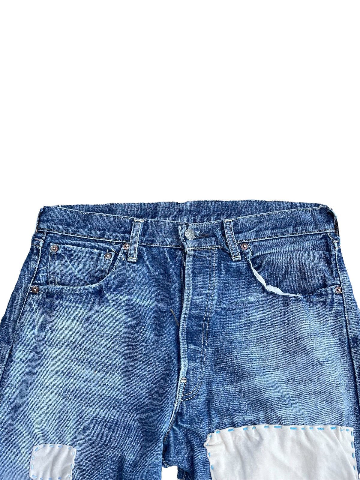 Levi's Vintage 2002 Levis 501 E 66 Model Distresed & Rework Size US 33 - 7 Thumbnail