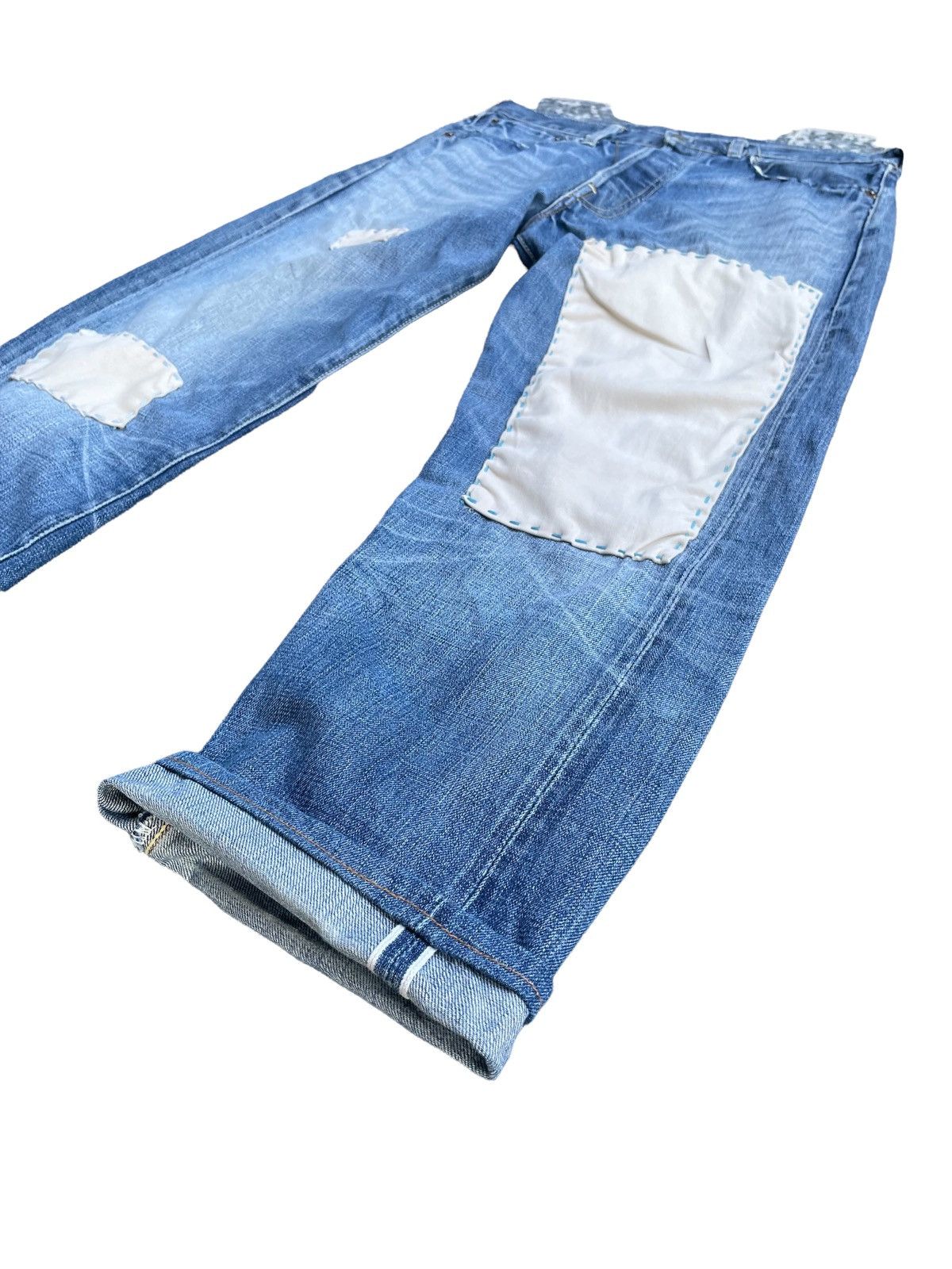 Levi's Vintage 2002 Levis 501 E 66 Model Distresed & Rework Size US 33 - 3 Thumbnail