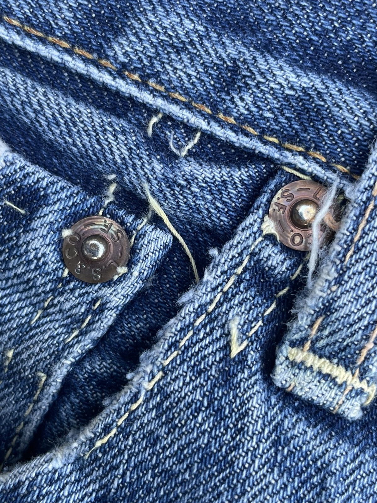 Levi's Vintage 2002 Levis 501 E 66 Model Distresed & Rework Size US 33 - 23 Thumbnail