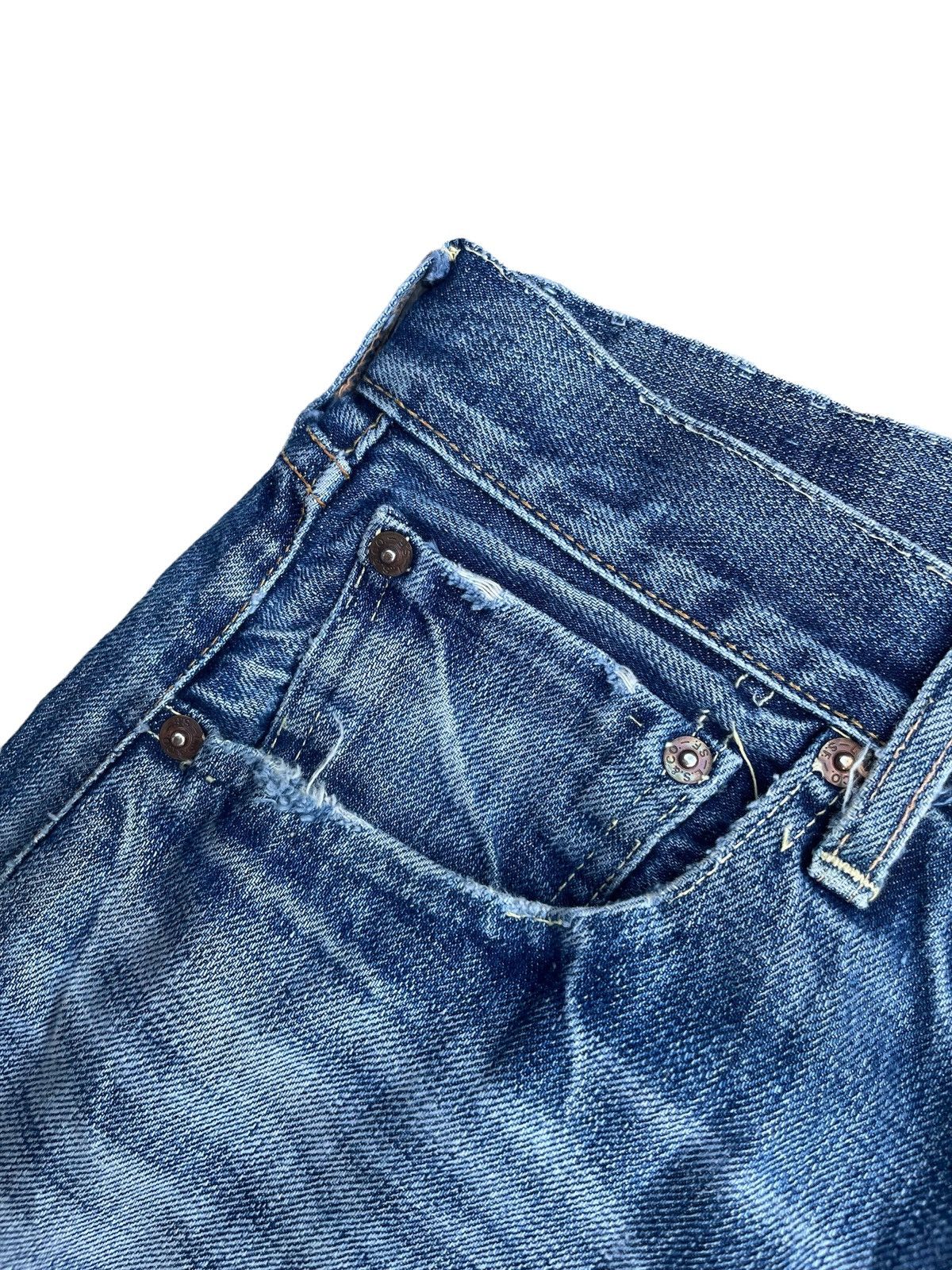Levi's Vintage 2002 Levis 501 E 66 Model Distresed & Rework Size US 33 - 8 Thumbnail