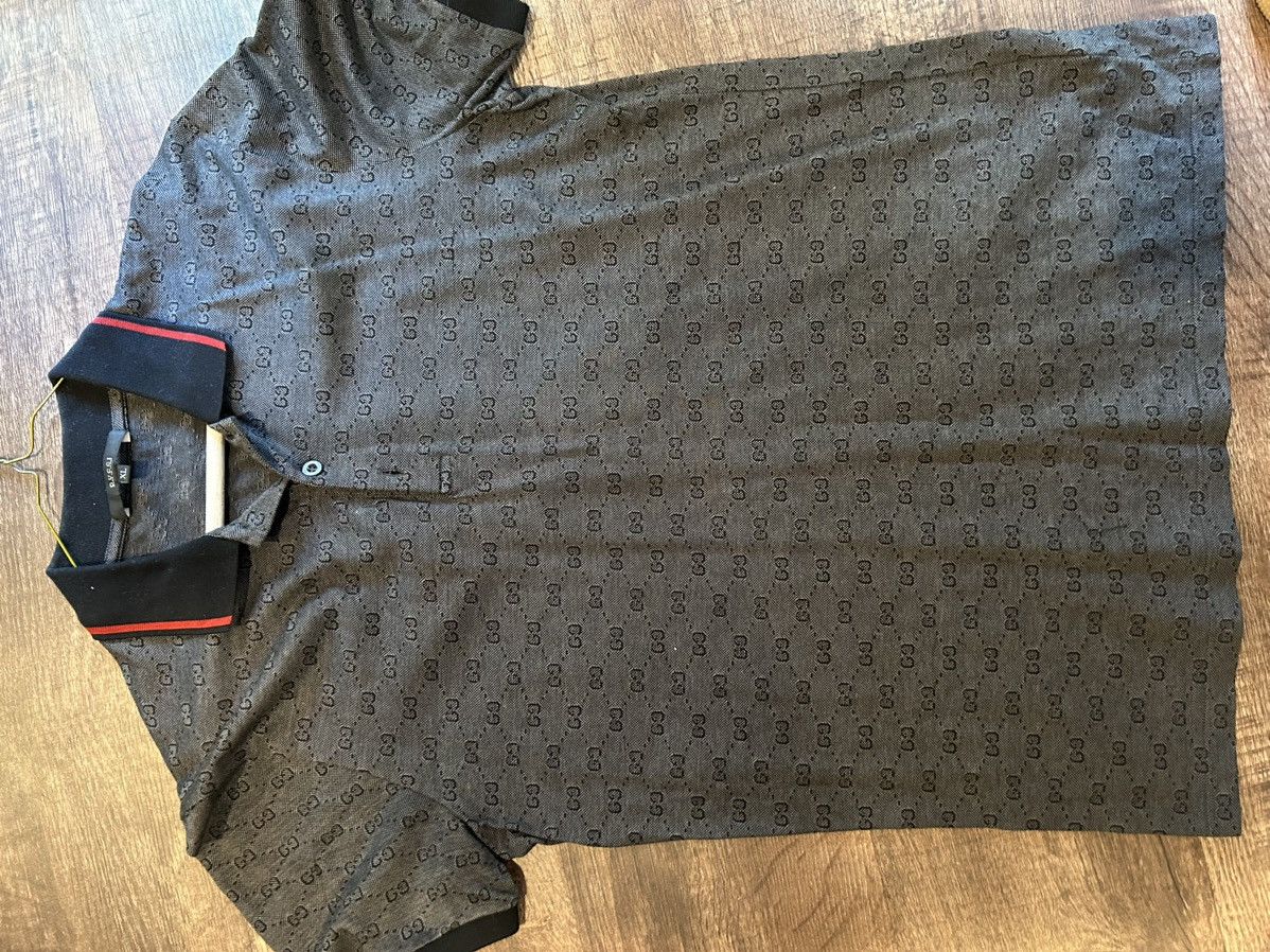 image of Gucci Monogram Button Up in Black, Men's (Size XL)