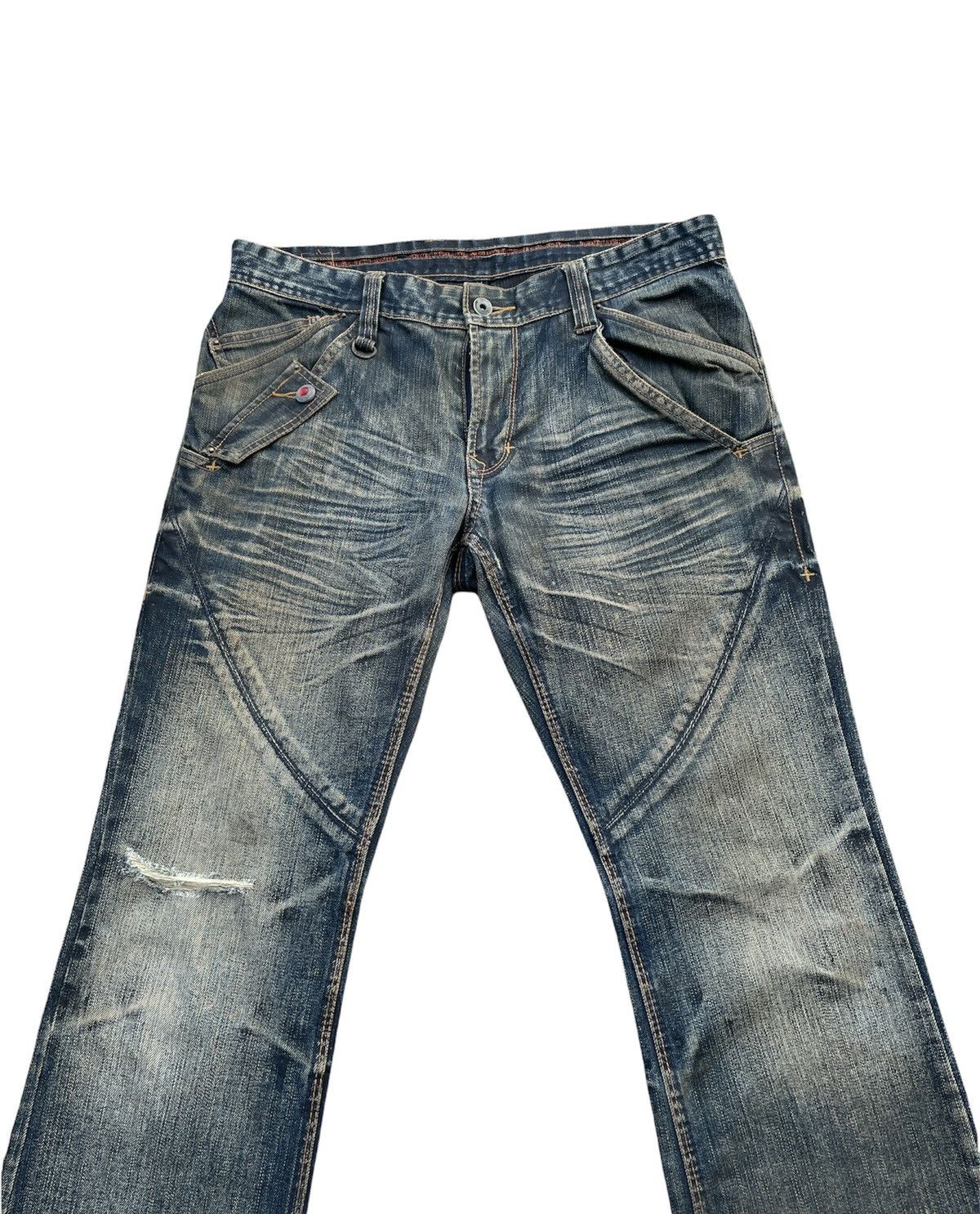 Japanese Brand Nicole Club For amen Aging Distressed Denim Size US 34 / EU 50 - 4 Thumbnail