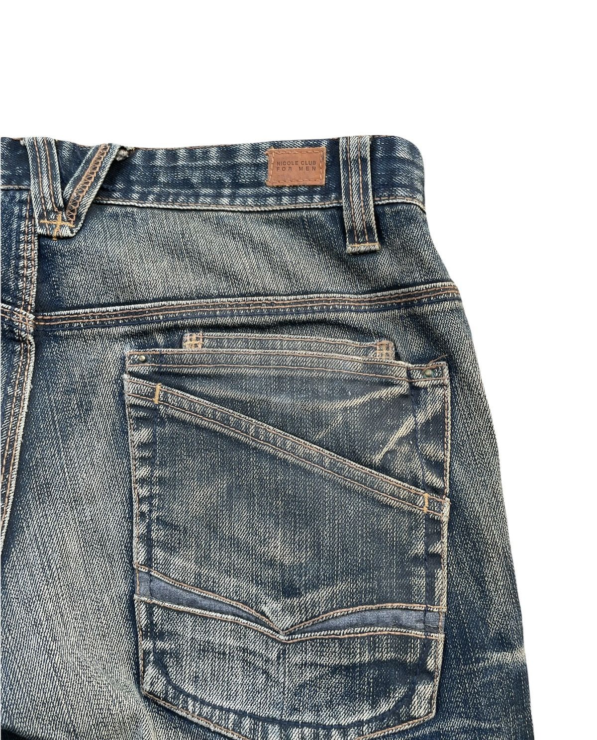 Japanese Brand Nicole Club For amen Aging Distressed Denim Size US 34 / EU 50 - 14 Thumbnail