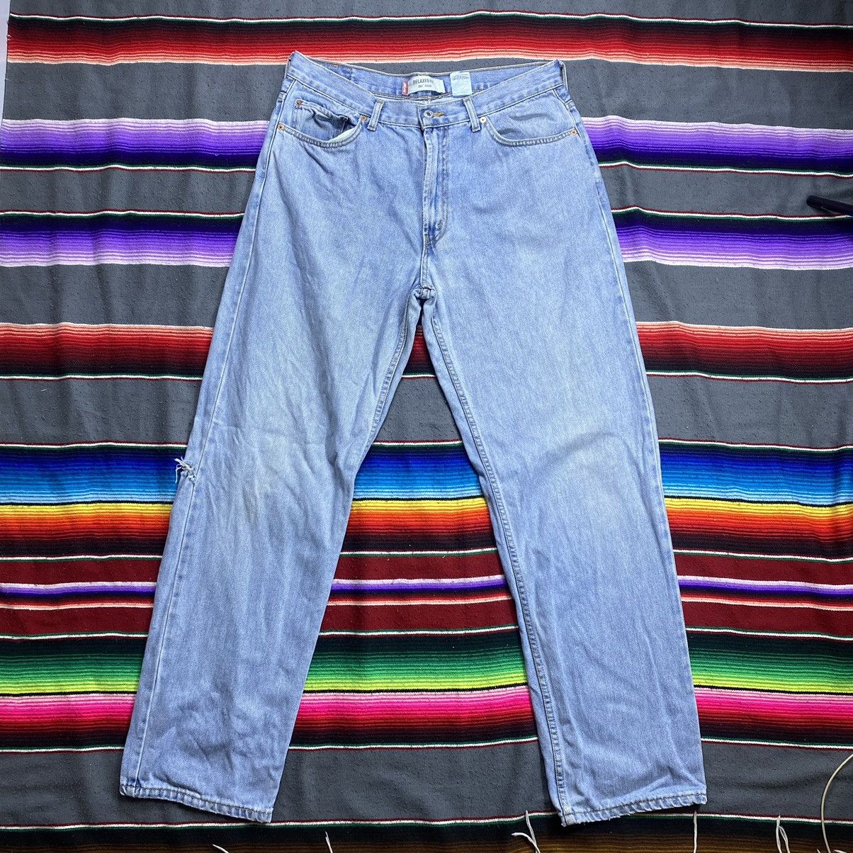 Levi's Vintage Levi’s 550 Washed Blue Distressed Denim Size US 37 - 1 Thumbnail