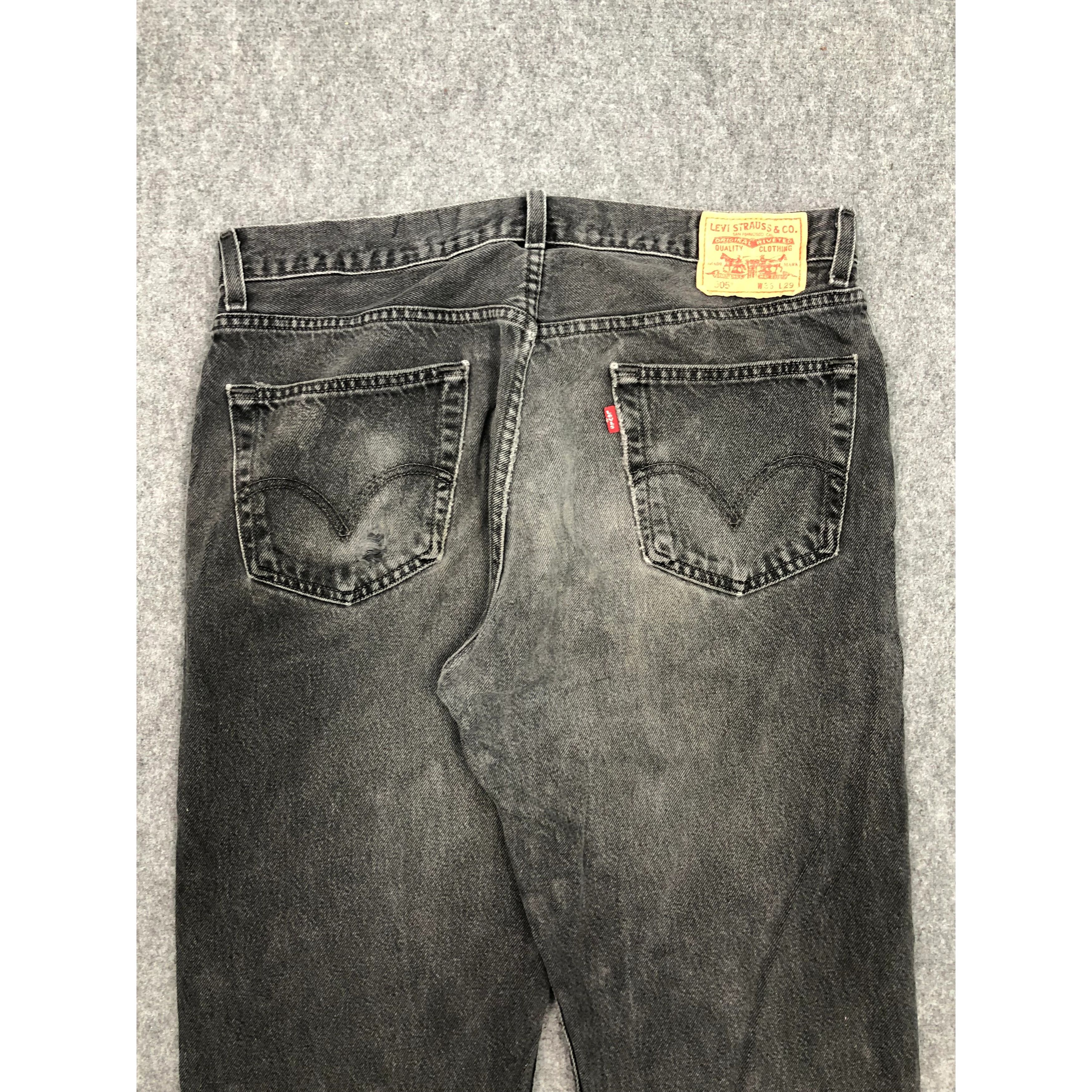 Levi's × Vintage Vintage Sun Faded Levis 505 Regular Fit Black Denim DP0266 Size US 36 / EU 52 - 4 Thumbnail
