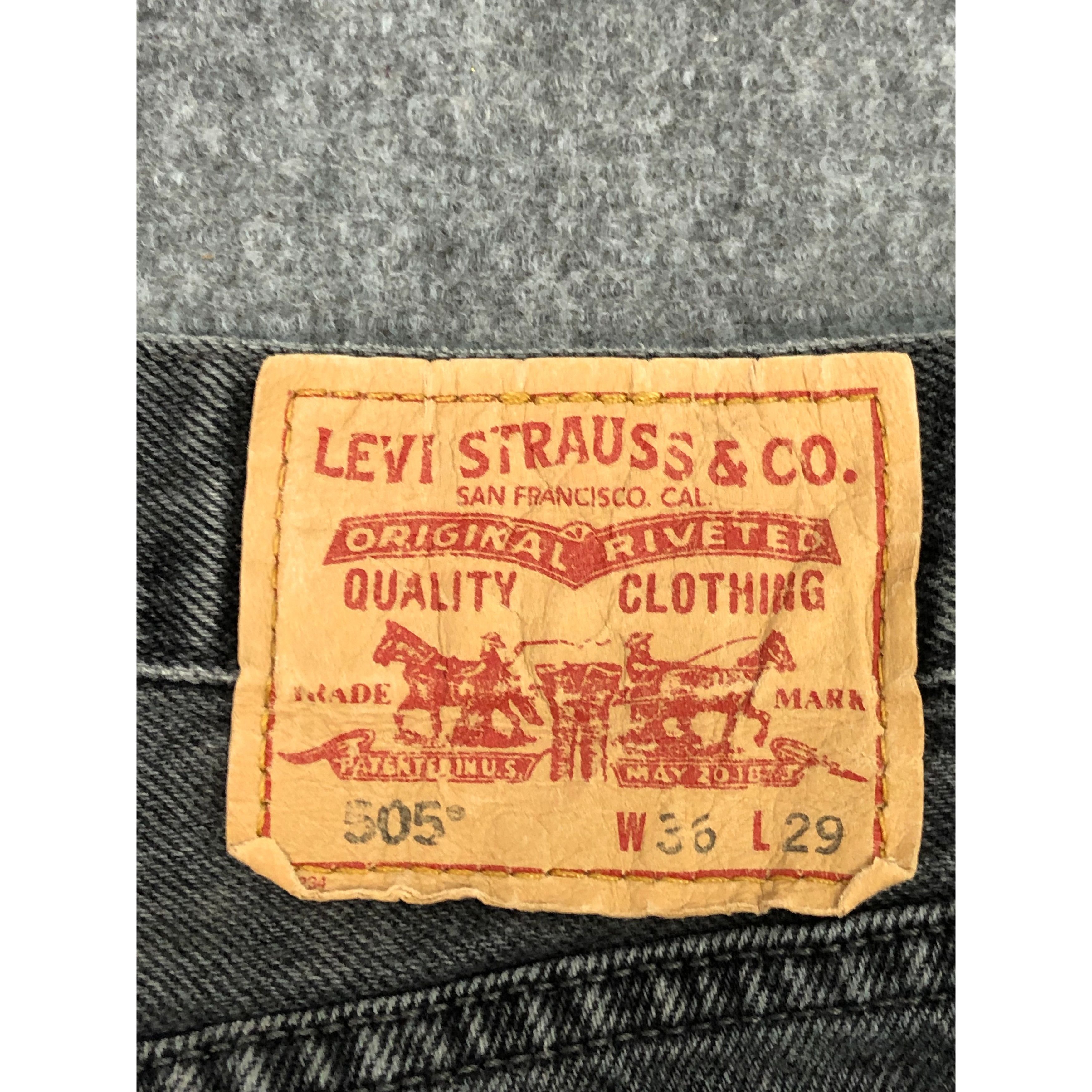 Levi's × Vintage Vintage Sun Faded Levis 505 Regular Fit Black Denim DP0266 Size US 36 / EU 52 - 5 Thumbnail