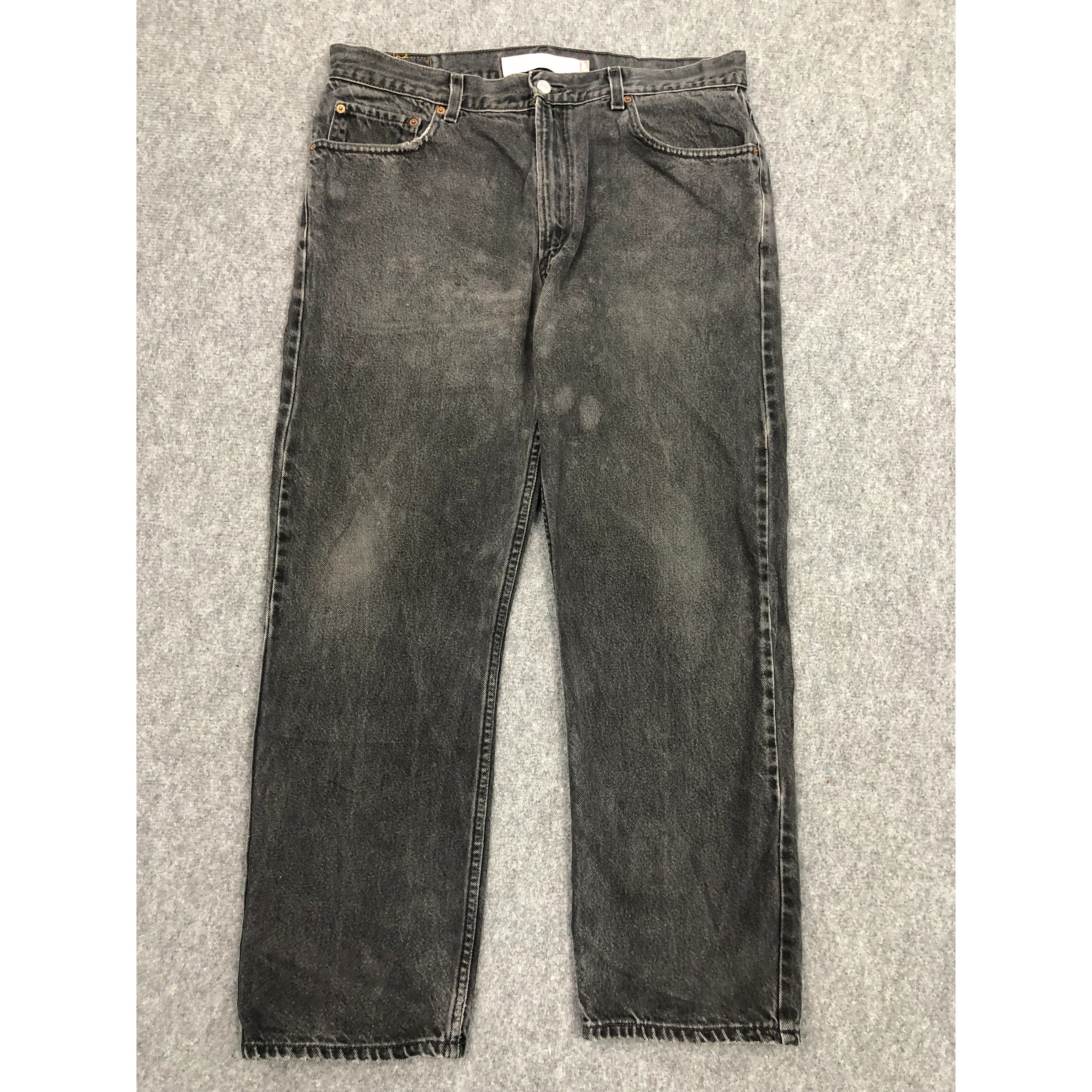 image of Sun Faded Levis 505 Regular Fit Black Denim, Men's (Size 36)